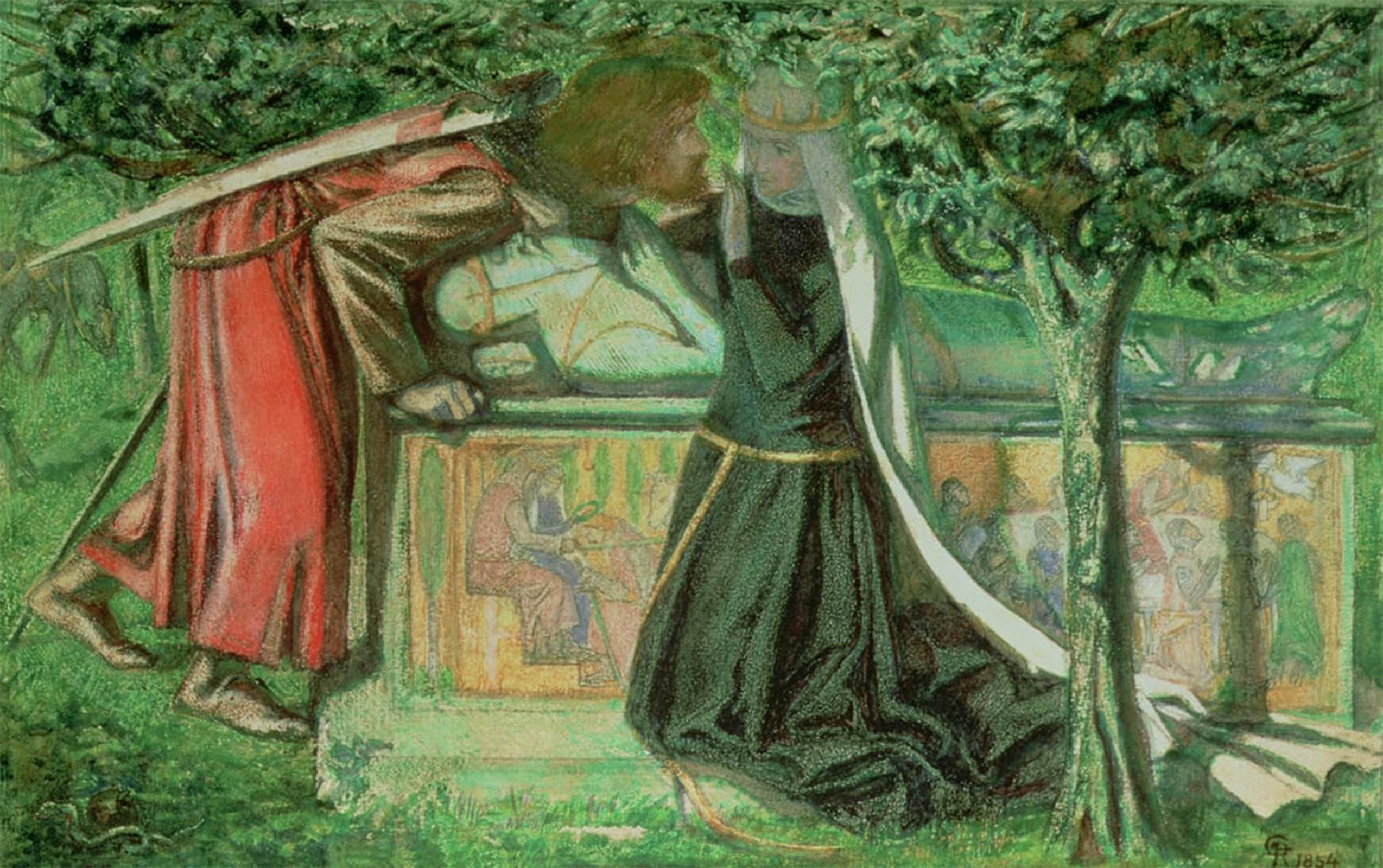SERENDIPITP Aesthetic Poster Photo Wall Print Retro Picture Arthur's Tomb Sir Launcelot Parting From Guenevere by Dante Gabriel Charles Rossetti Modern Wall Artwork for Home Decor 60x90cm