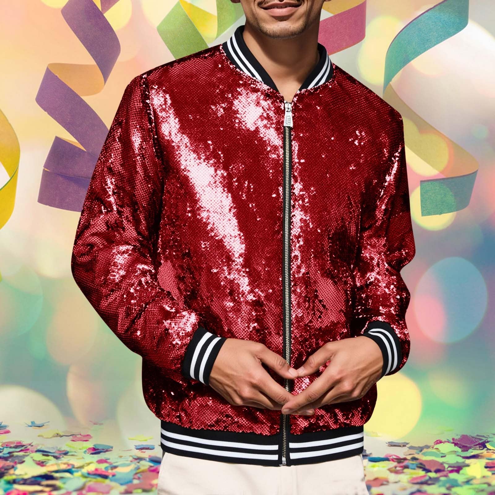 Giacca da uomo a mezza stagione a collo alto giacca da uomo primavera estate paillettes cappotto da lavoro casual bombers escursionismo antivento aeratore giacche sahariane giacca da baseball cappotti