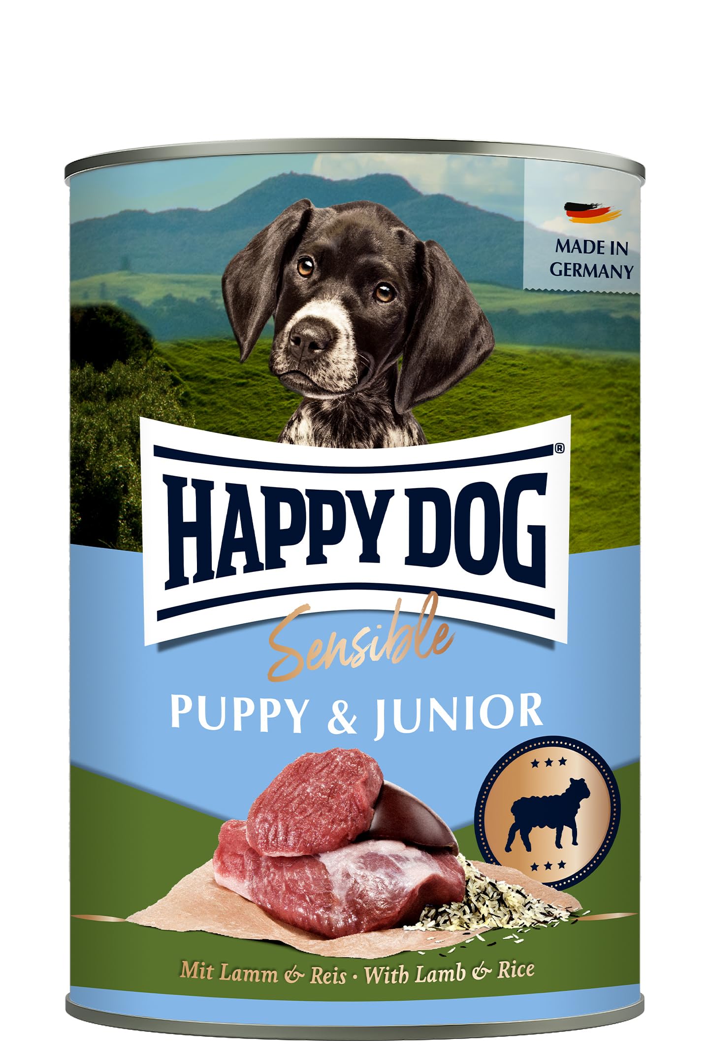 Happy Dog - Sensible Puppy & Junior M - Lamm, Reis - Nassfutter 30 x 400 g