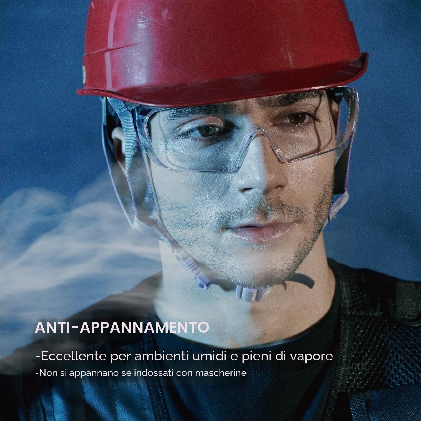 DEX FIT Occhiali SG210 sopra gli occhiali - Anti-appannamento & Anti-graffio Z87.1, Aste regolabili, Protezioni laterali, Protezione UV, Lenti trasparenti, Uomo & Donna; Nero & Arancione, 6 pz