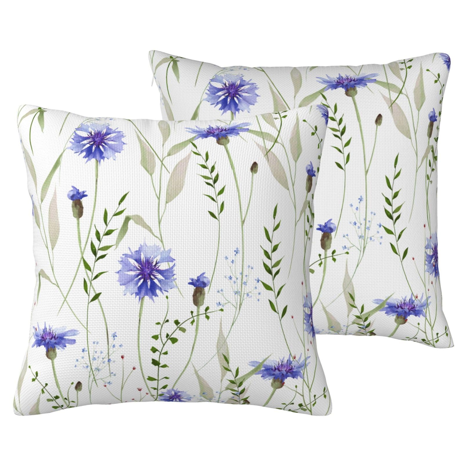 LOHDALOLF Wild Flower Floral Cushion Covers 45x45 cm Set of 2, Waterproof Cushion Cases Floral Decorative Pillow Covers for Spring Summer Bench Patio — image 1