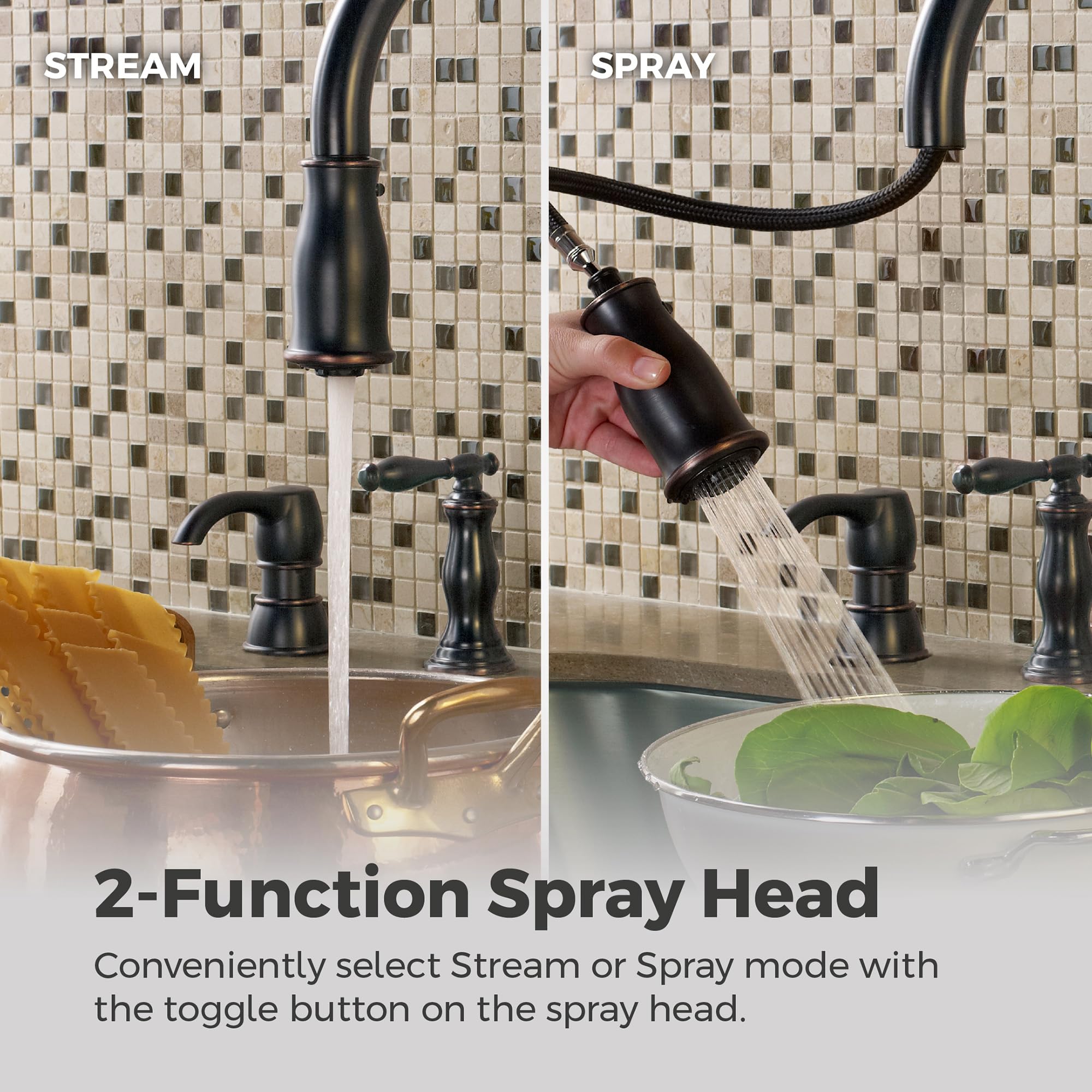 2 Handle Kitchen Faucet With Pull Down Sprayer | Besto Blog