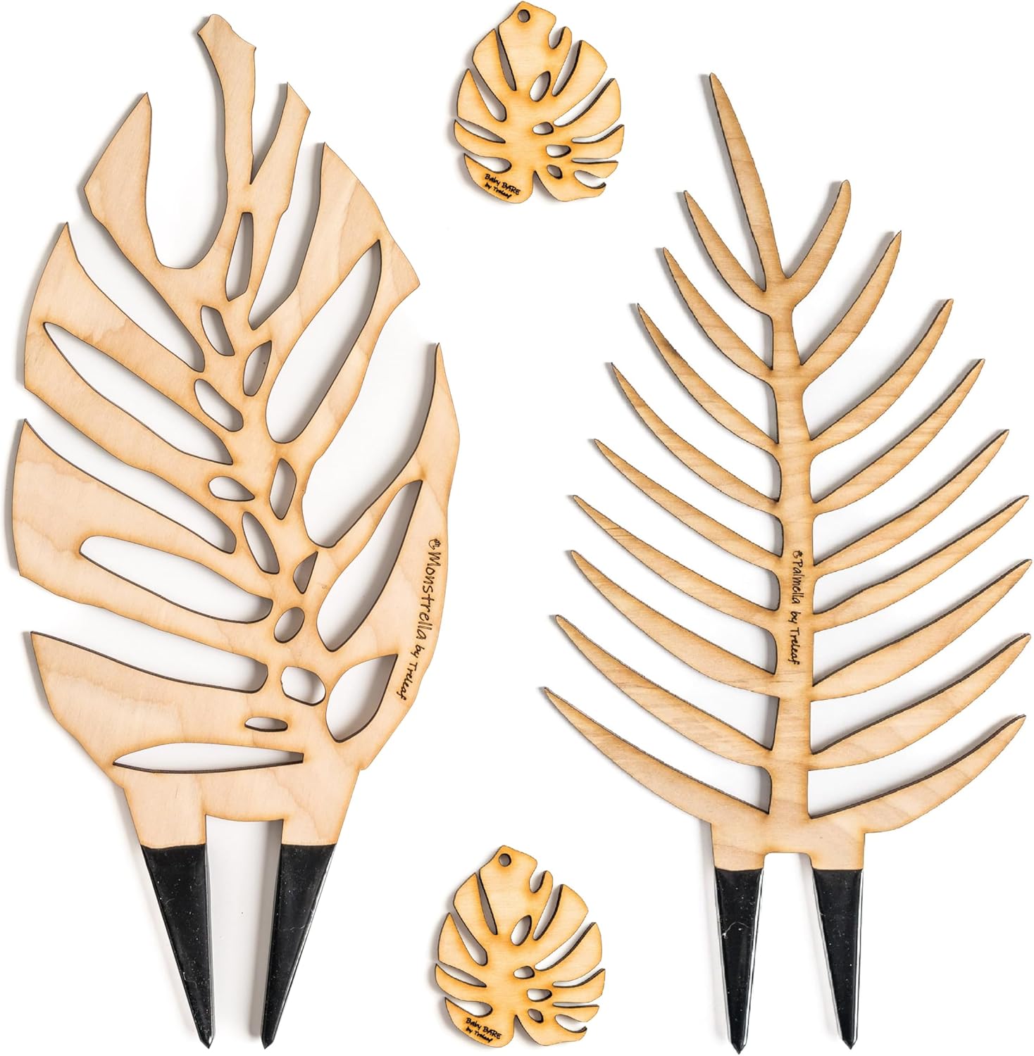 Treleaf Bare Bundle – Monstrella + Palmella Wooden Plant Trellises