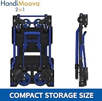 HandiWorld HandiMoova 2in1 Összecsukható Molnárkocsi 70-135kg Teherbírással - Kézikocsivá Alakítható Szállítókocsi Fekete 5