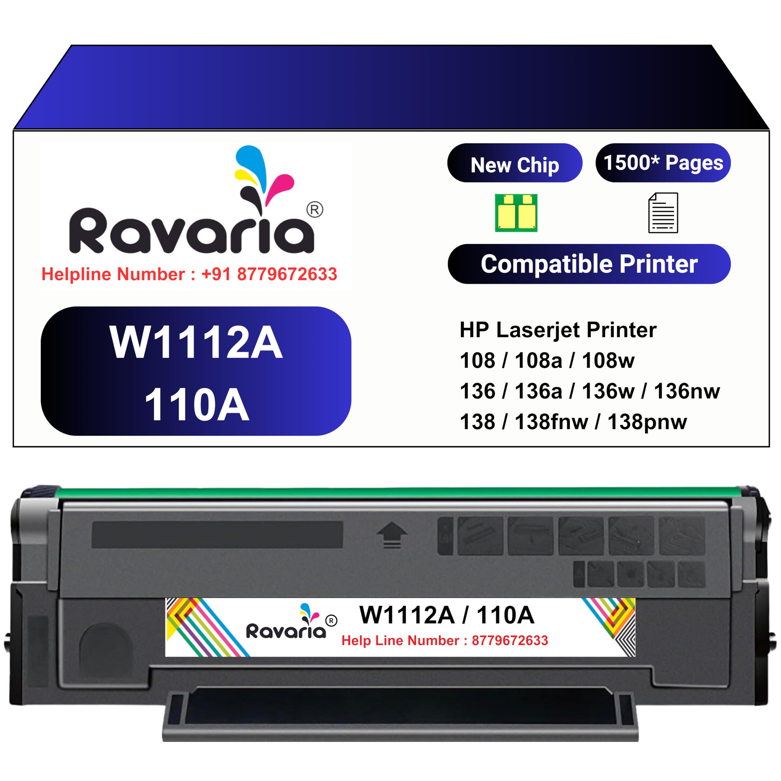 Ravaria W1112A / 110A Compatible Black Toner Cartridge for HP 110A Toner Cartridge Compatible with HP Laserjet 108,108a,108w,136,136a,136w,136nw,138,138fnw Printers (B0BNJPMPVK) Amazon Price History, Amazon Price Tracker