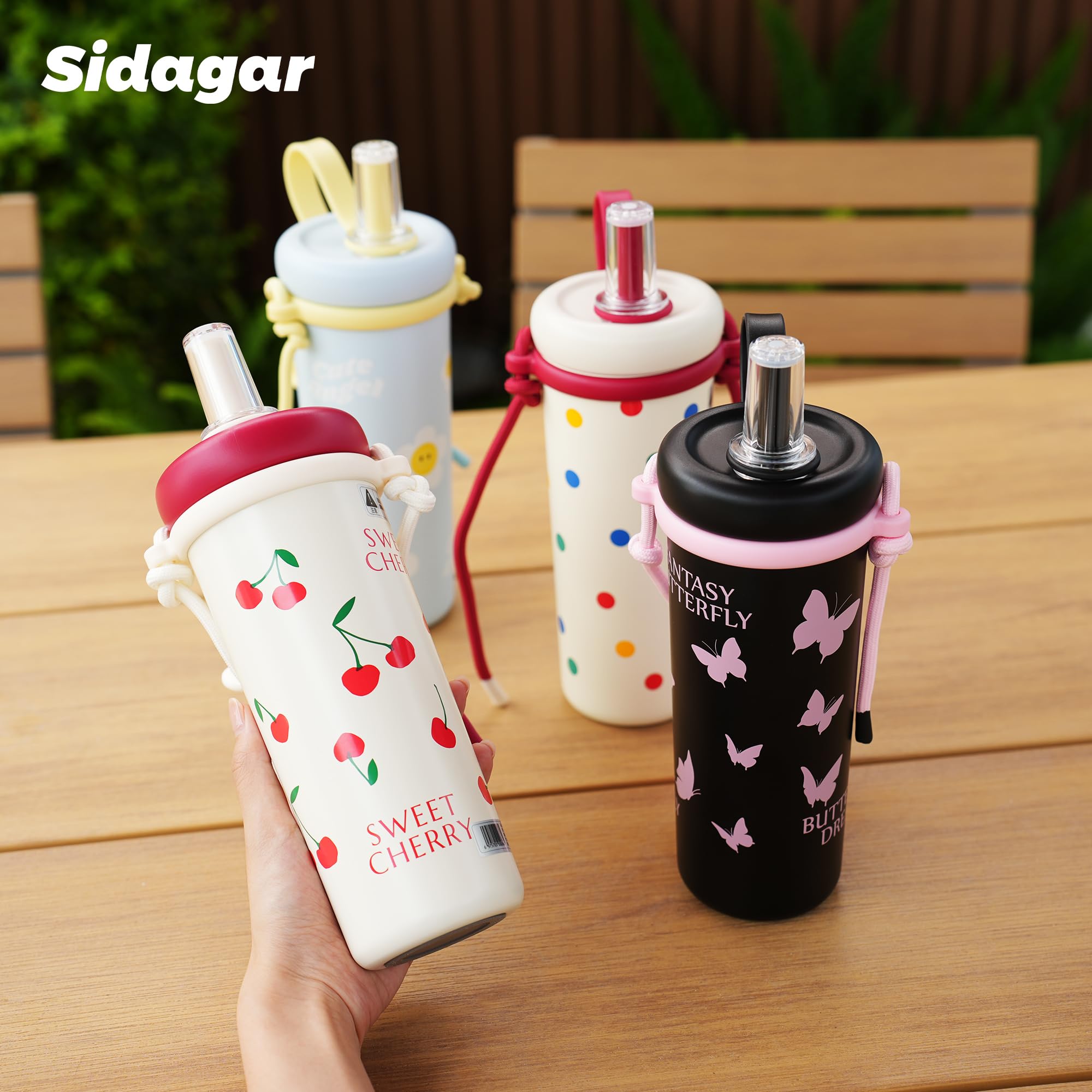 Sidagar 24 oz Tumbler with Lid and Straw Leakl Proof, Stainless Steel Travel Coffee Mug with Handle - Image 4
