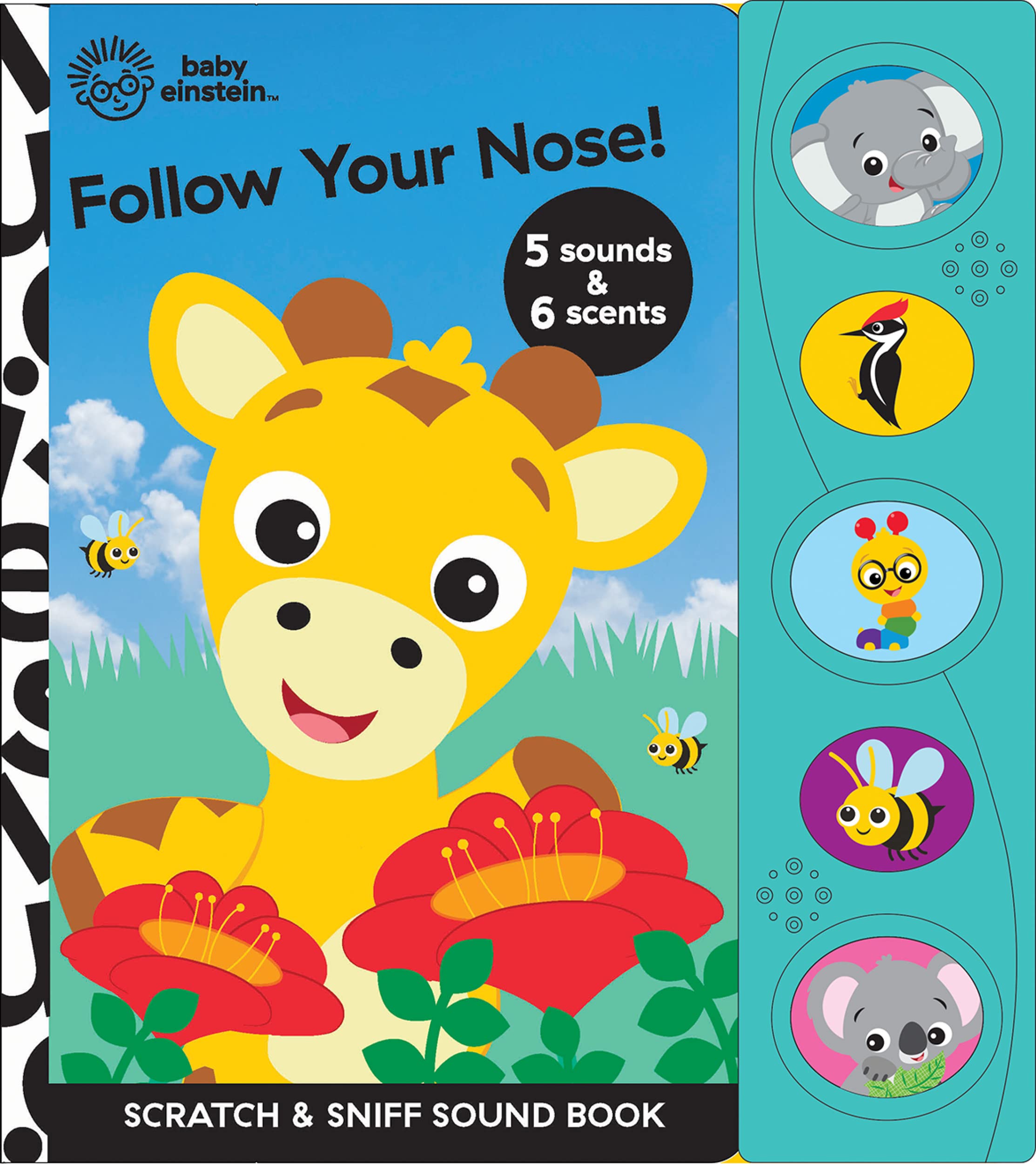 Baby Einstein - Follow Your Nose! Scratch and Sniff Sound Book - Fun Sensory Experience - PI Kids