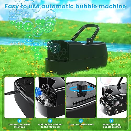 Miniatura 4 de Máquina de burbujas, soplador electrónico de burbujas, fabricante automático de burbujas, accesorio de decoración portátil para bodas, niños, fiestas