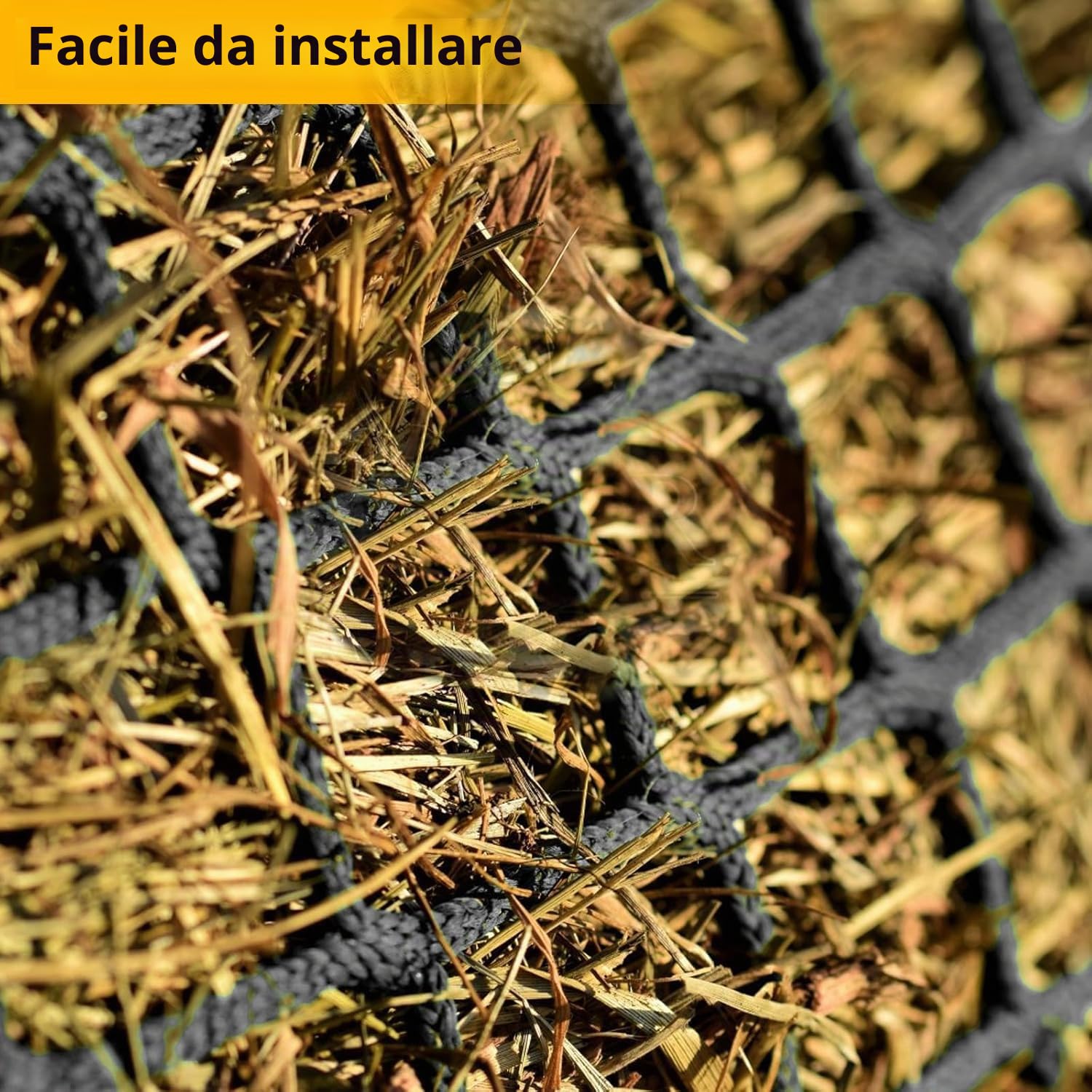 Rete per Cavalli, 5x5FT Stabile e Resistente all'Usura Rete da Fieno per Balle Rotonde per Cavalli,Rete da Fieno a Maglia Stretta,Prolungamento dei Tempi di Alimentazione(Larghezza Maglie 4,5x4,5cm)