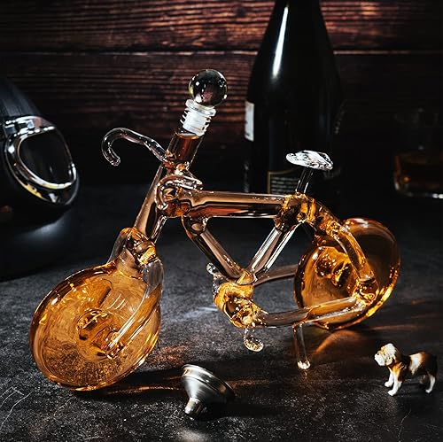 Miniatura 4 de The Wine Savant - Decantador de bicicleta para vino y whisky de 6.8 fl oz, decantador de bicicleta para bourbon y escocés, regalos de motociclista,