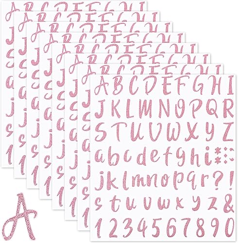 576 piezas de 8 hojas de calcomanías de letras de graduación, letras de vinilo autoadhesivas, calcomanías de números del alfabeto, calcomanías para
