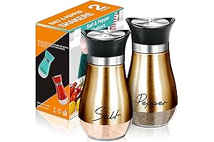 Gold Salt and Pepper Shakers Set for Kitchen
