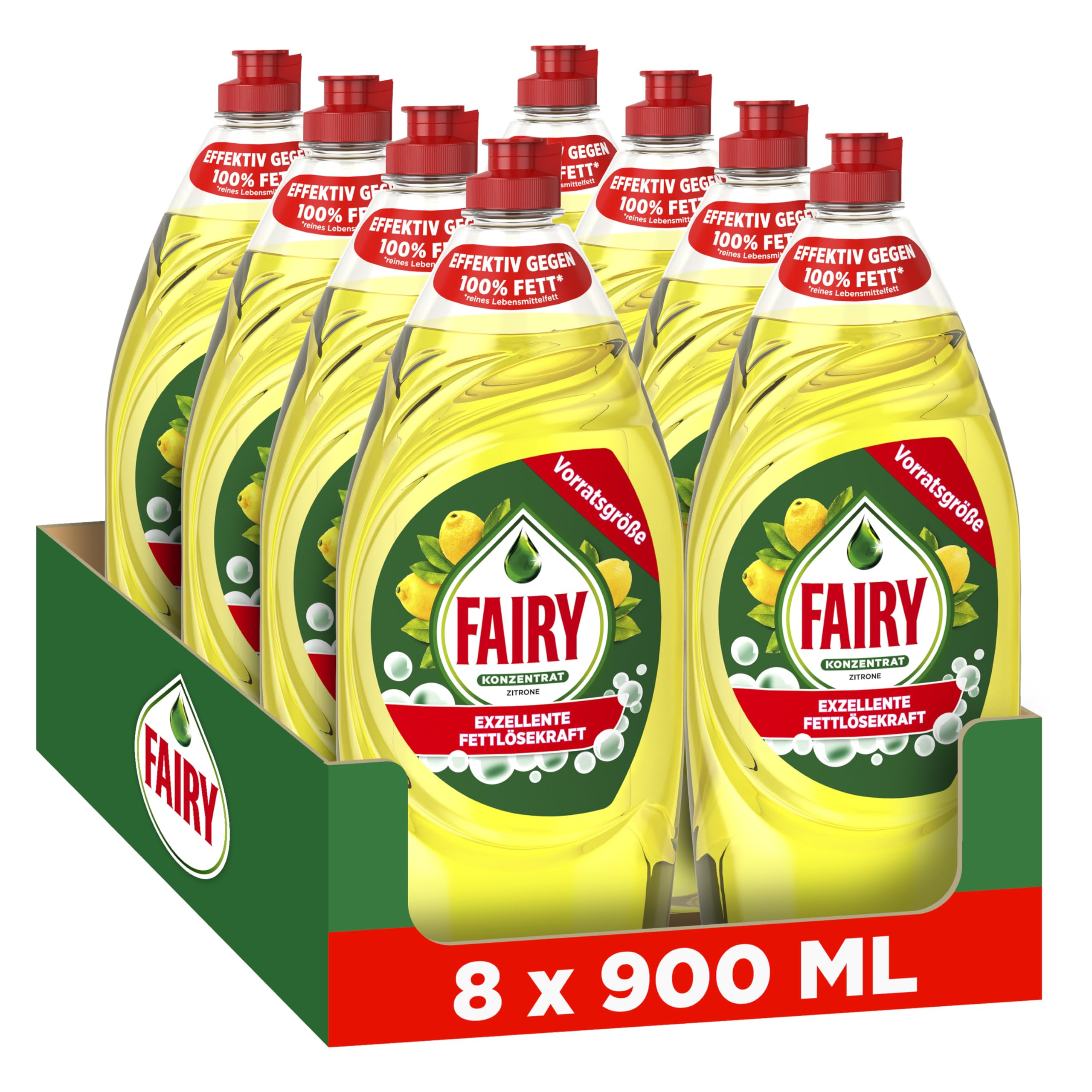 Fairy Detergente limón, 8 x 900 ml
