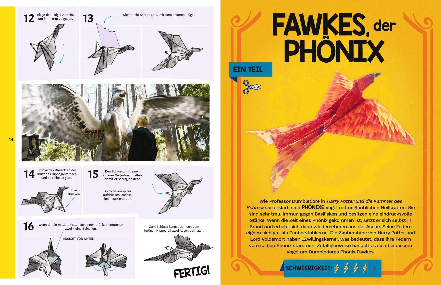 Aus den Filmen zu Harry Potter: Origami: Mit 15 Faltmodellen!