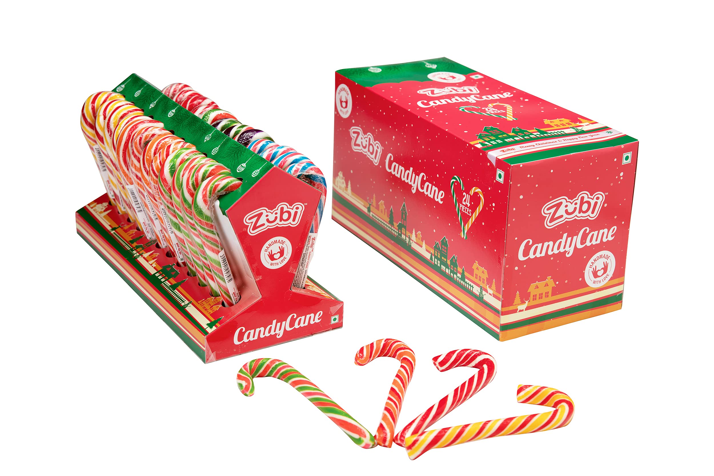 Buy ZUBI THE FUN CANDY Candy Canes Mixed Fruit Flavour 30 Grams (24 Pcs) Online at desertcartINDIA