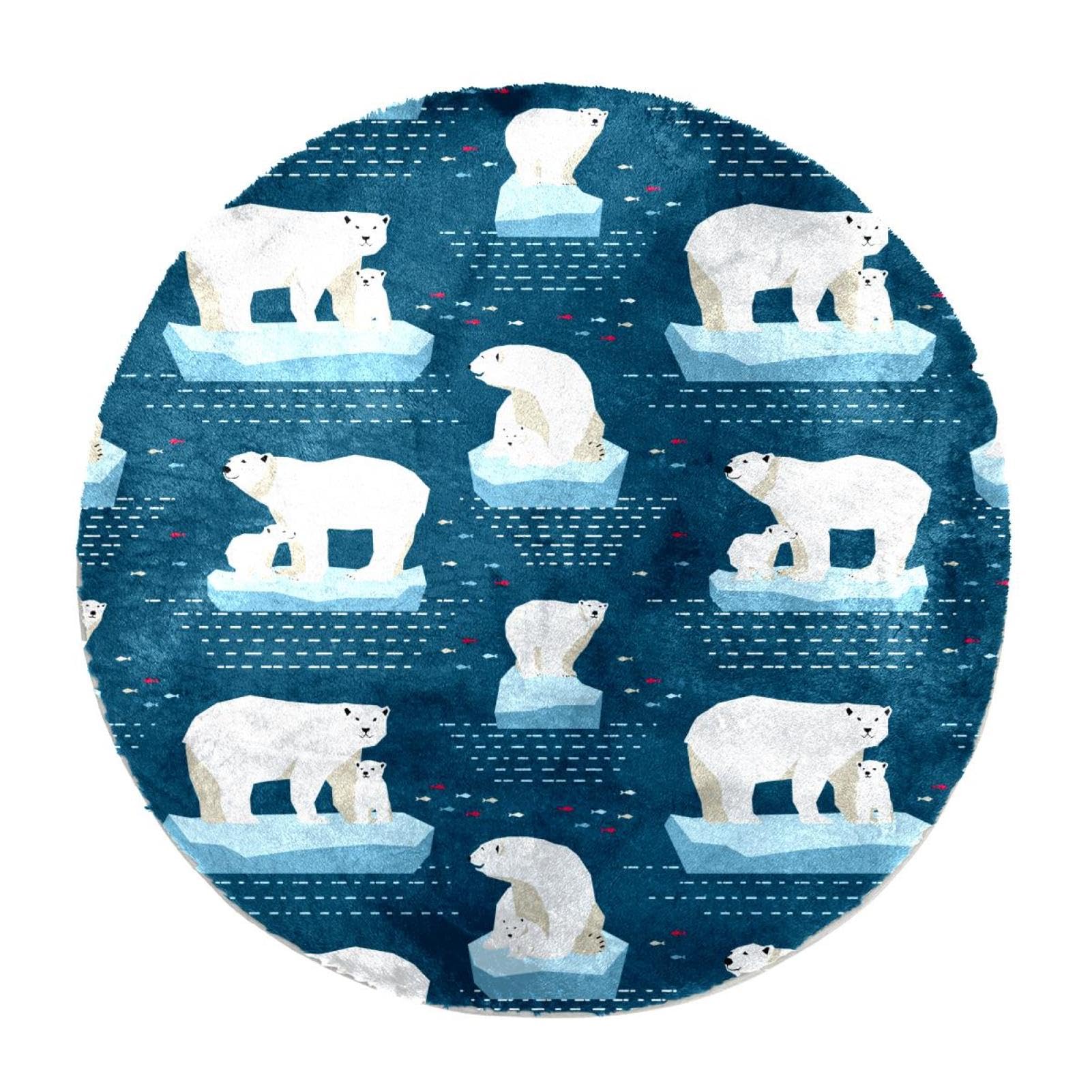 Tapis à poils longs moderne rond 60 cm aux finitions soignées