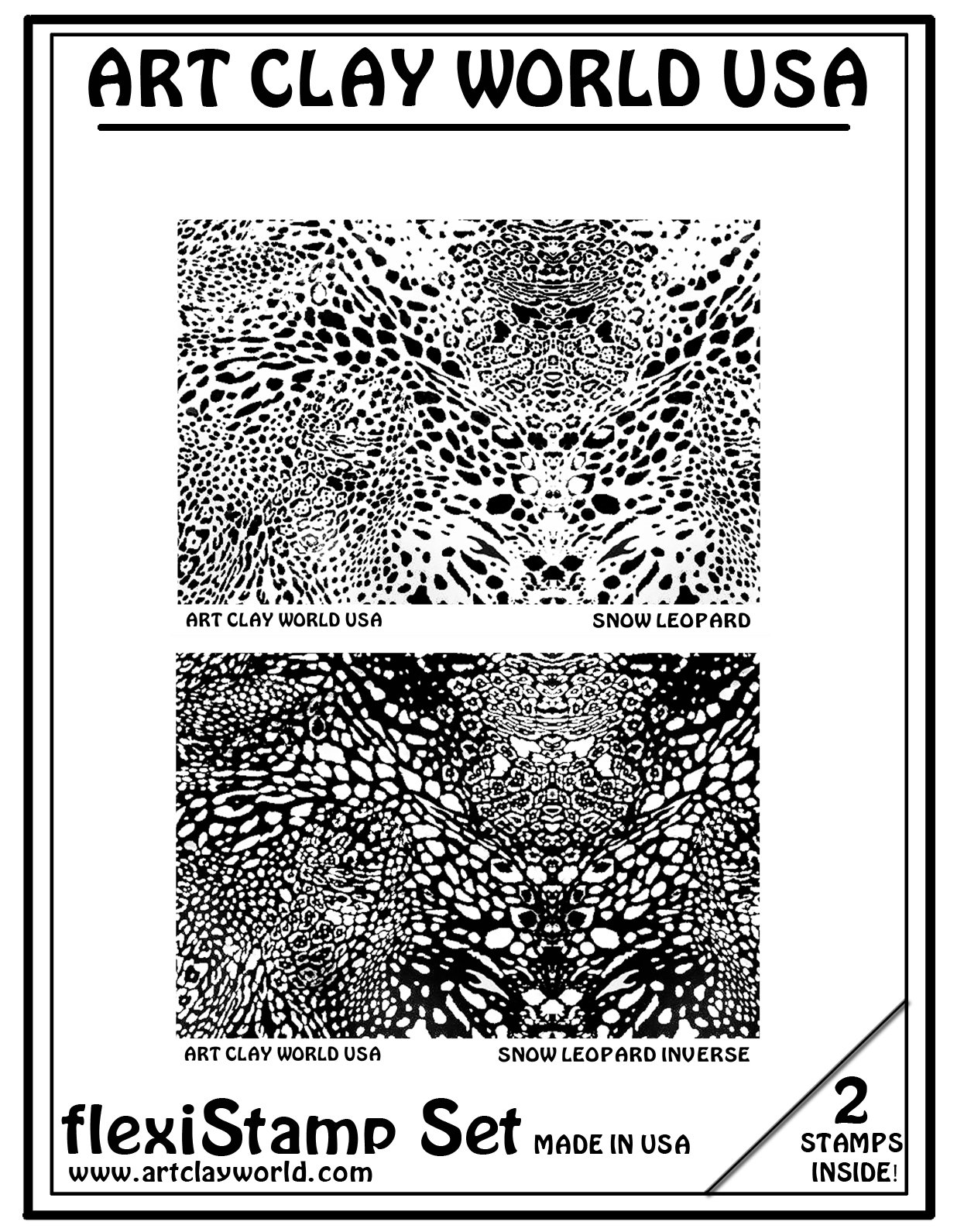 FlexiStamps Texture Sheet Set Snow Leopard Set (Including Snow Leopard and Snow Leopard Inverse)- 2 pc.