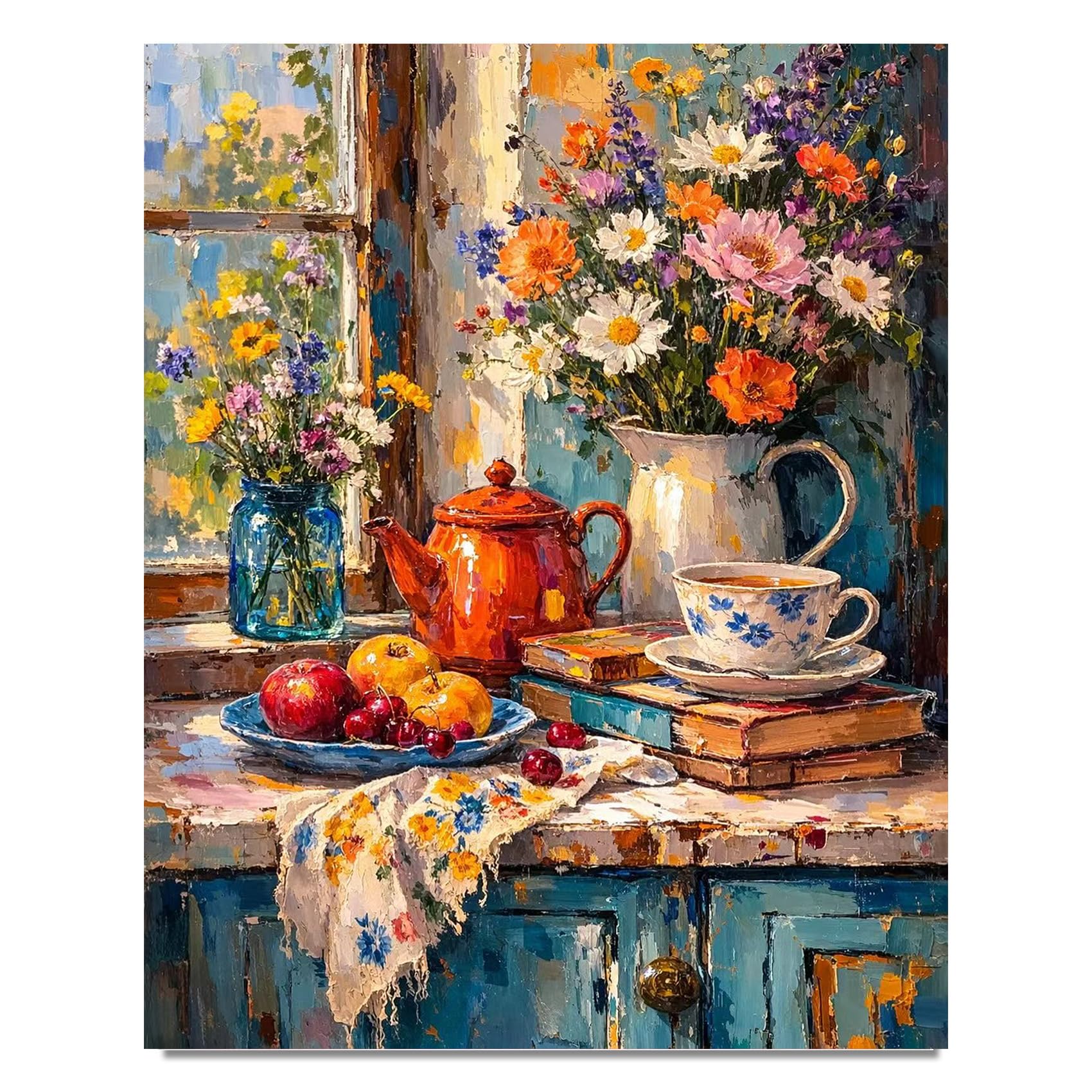 Artykapby Paint by Number for Adult Kits,Flower Paint by Numbers Kits,DIY Acrylic Oil Painting Landscape Adults Paint by Numbers for Gift Home Wall Decor (16x20 inch)