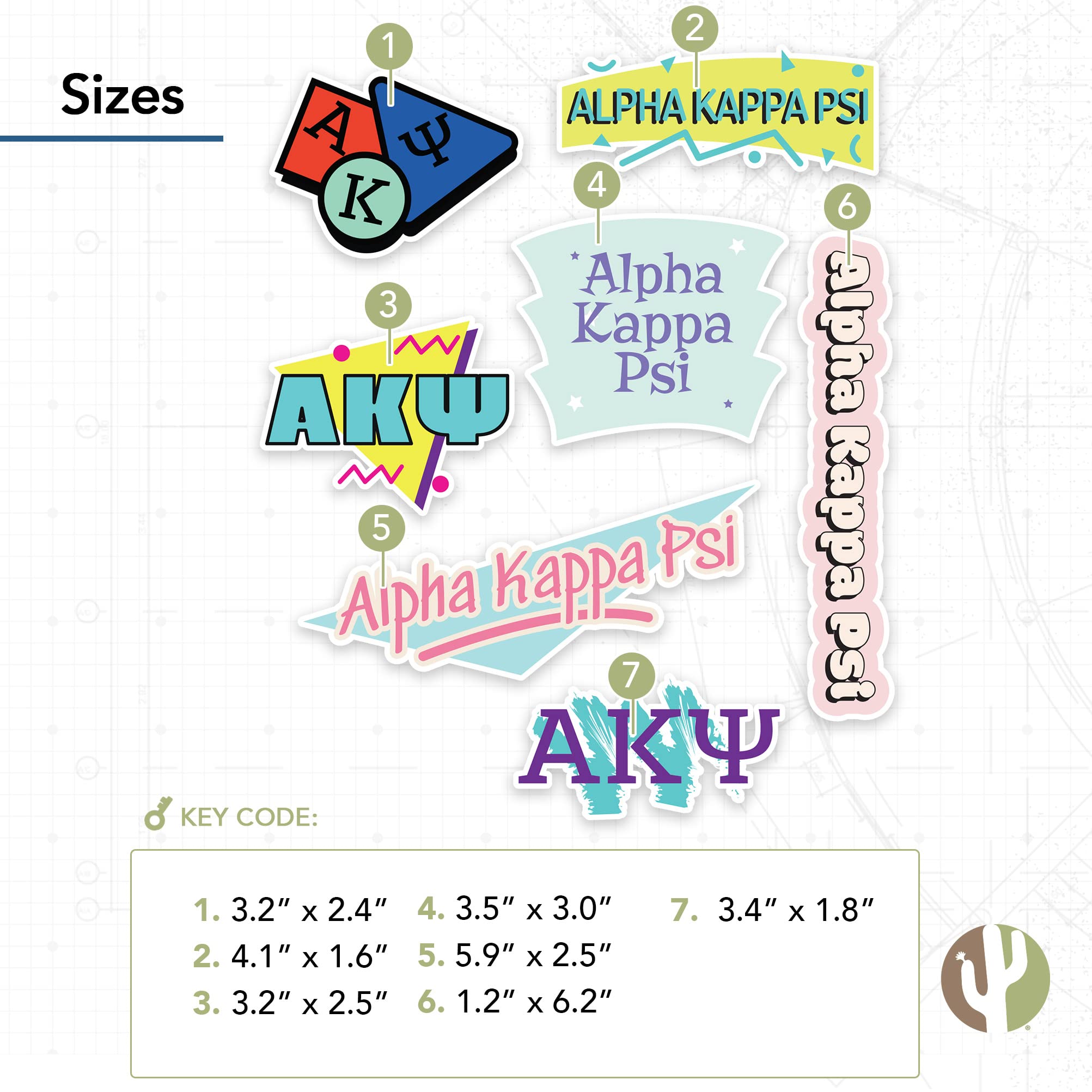 AKPsi Alpha Kappa Psi Greek Letters Fraternity Decal Laptop Sticker Car Decal - Greek Gear
