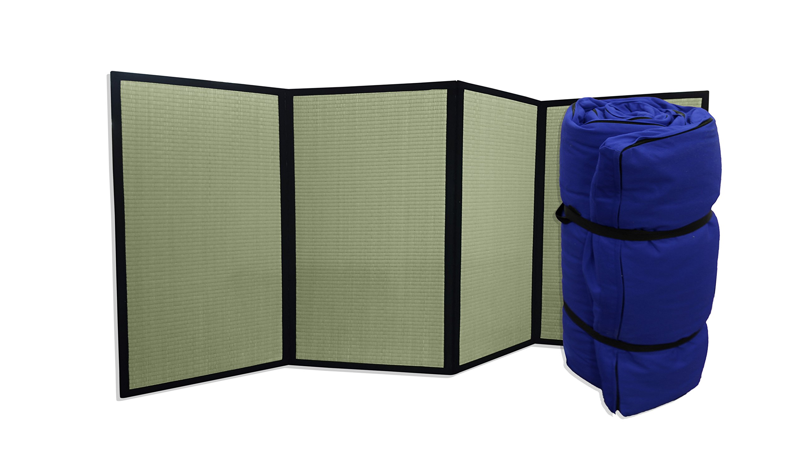Tragbare Futon Matte – 200x80x4 Cm, Blau, Für Yoga, Massage & Meditation