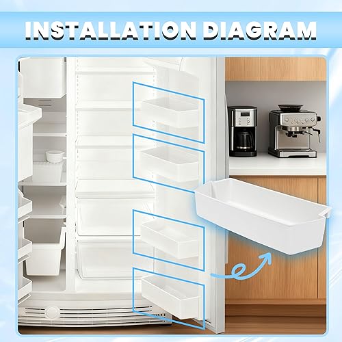 Miniatura 3 de HECASA WP2187172 AP3853103 PS328468 Estante para puerta de refrigerador compatible con Roper Kitchenaid Kirkland Refrigerador Puerta Bin Ligero