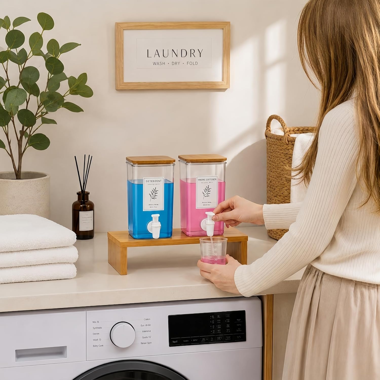 Laundry Detergent Dispenser Set with Stand