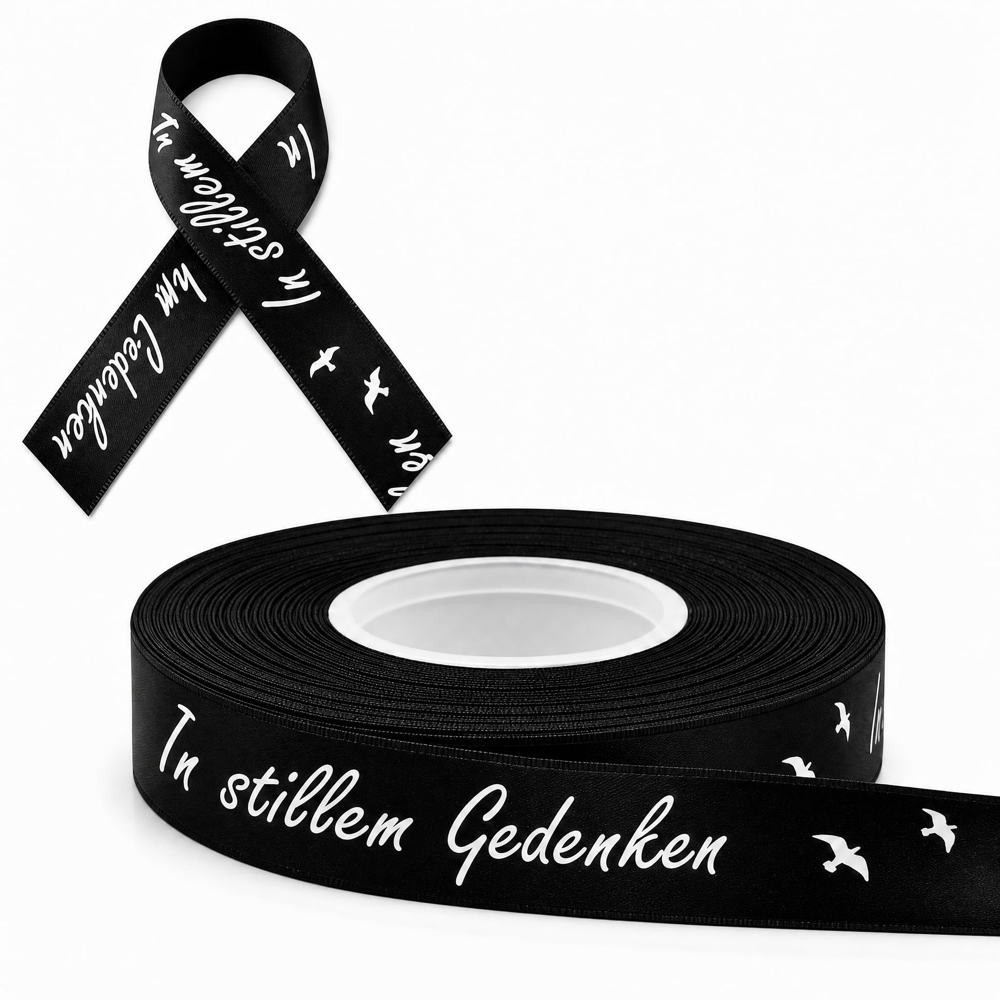 Seutgjie Trauerschleife mit Text Personalisiert 20 mm x 9 m Deko Trauer Beerdigung