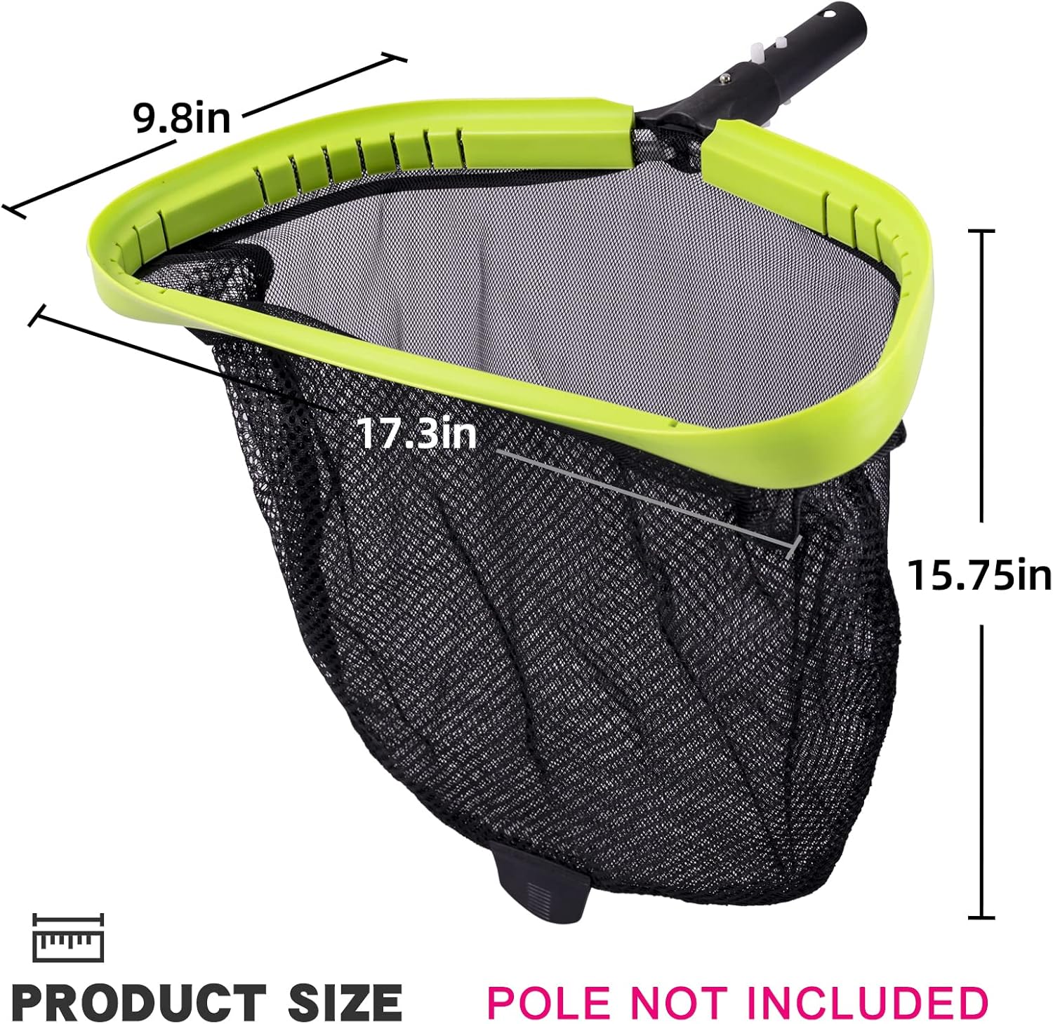 Sepetrel Professional Swimming Pool Leaf Skimmer Net with Double-Layer Deep Bag,Aluminum Frame & Handle Rake(Pole Not Included) : Patio, Lawn & Garden