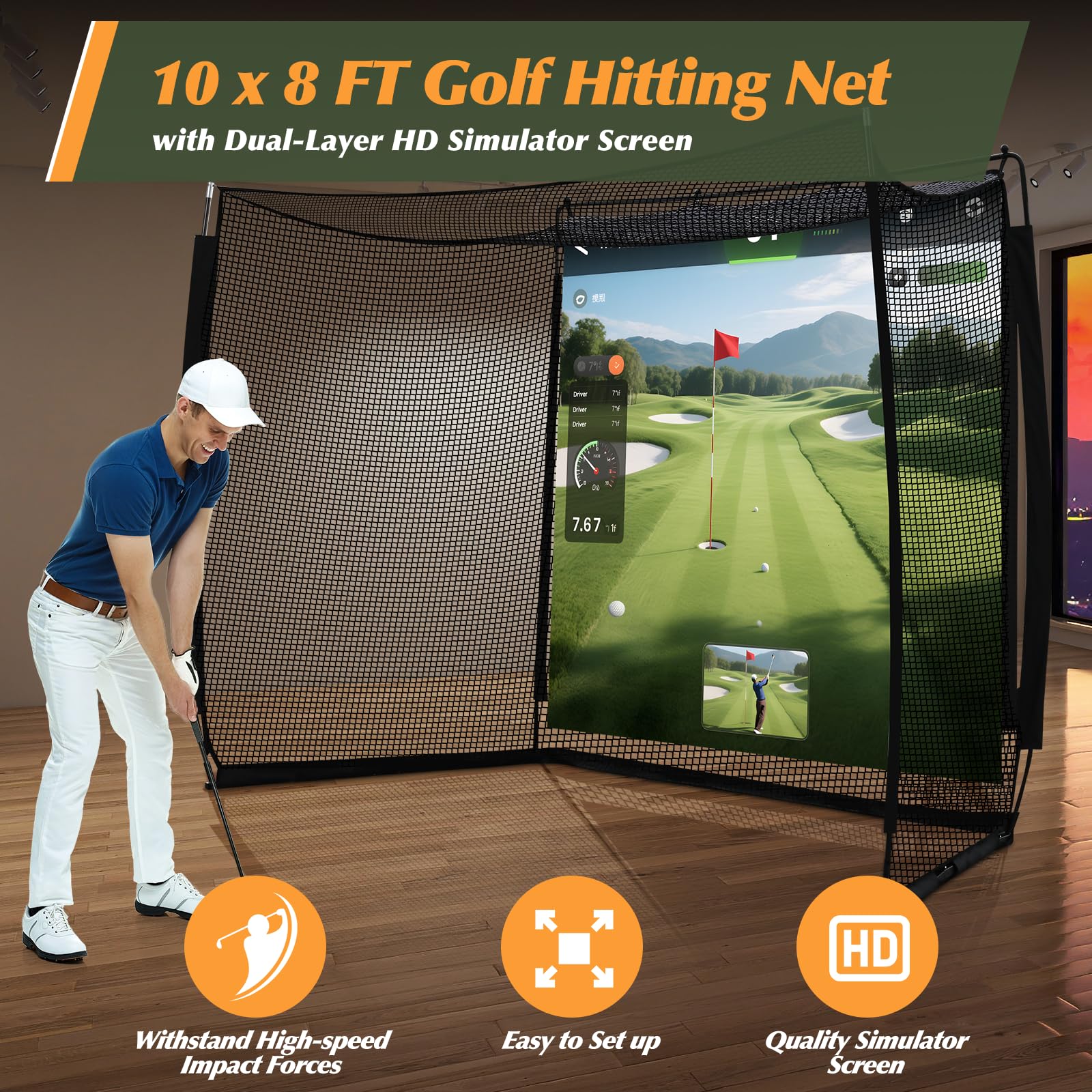 Red portátil de práctica para Golf，Red de Práctica para Golf, Juego de Red de Golf por al Aire Libre de Golf Interior