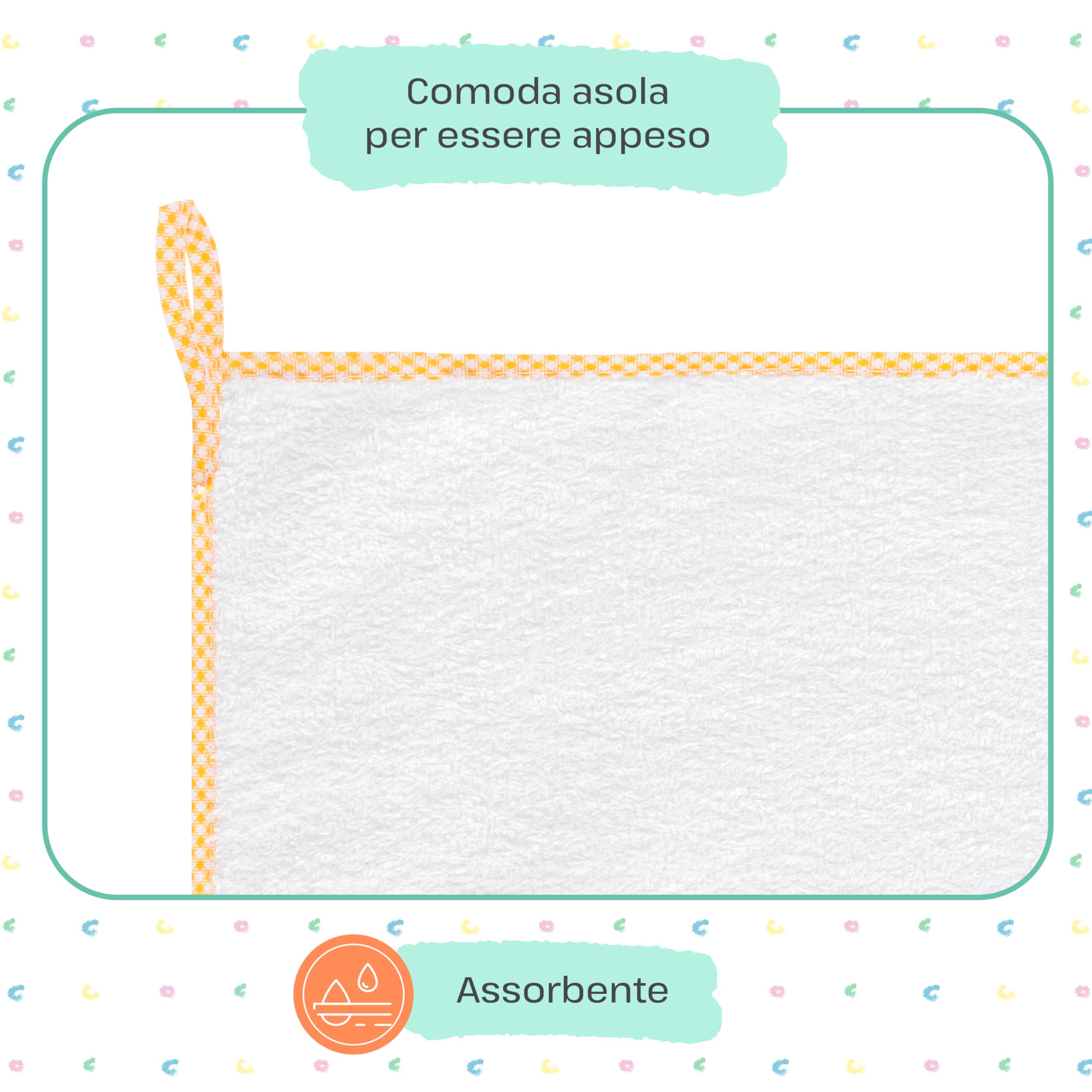 Set asilo ricamato con tela aida bavaglino asciugamano sacca Italia