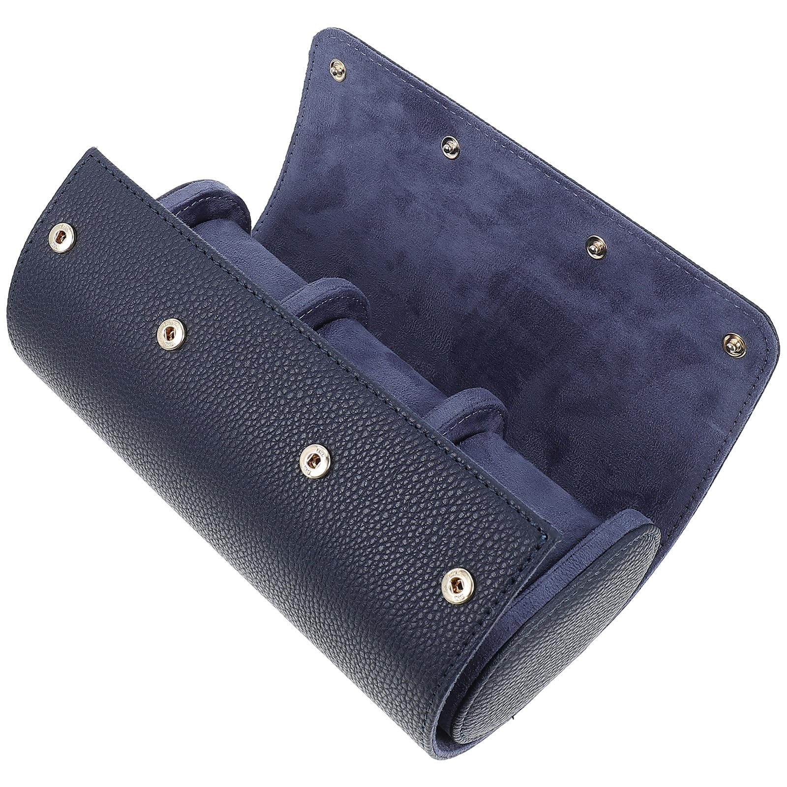 ifundom Caja Organizadora para Relojes 3 Posiciones de Pu Azul Interior de Terciopelo, Estuche Protector Anti Polvo para Guardar Relojes y Joyas, Accesorio Adecuado