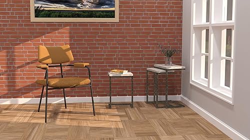 Miniatura 2 de Carolina Chair & Table Juego de mesa anidable rectangular de 3 piezas, marco de acero aleado con parte superior de madera, muebles que ahorran