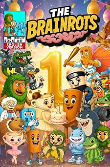 THE BRAINROTS #11 - First Anniversary Special - Issue Eleven #11 [English Version] - The Italian Brainrot Character Comic REGULAR COVER   Includes 3 ... Brainrot characters [ English Version ]