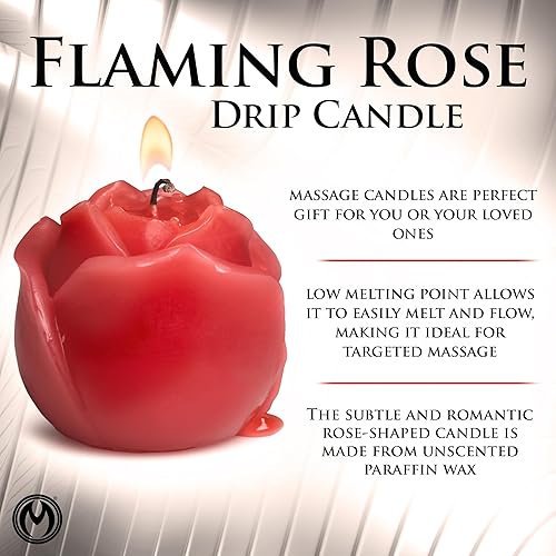 Miniatura 2 de Vela de goteo de rosas flameantes para bienestar y relajación y masaje romántico de velas. Bajo punto de fusión. Cera corporal de parafina sin