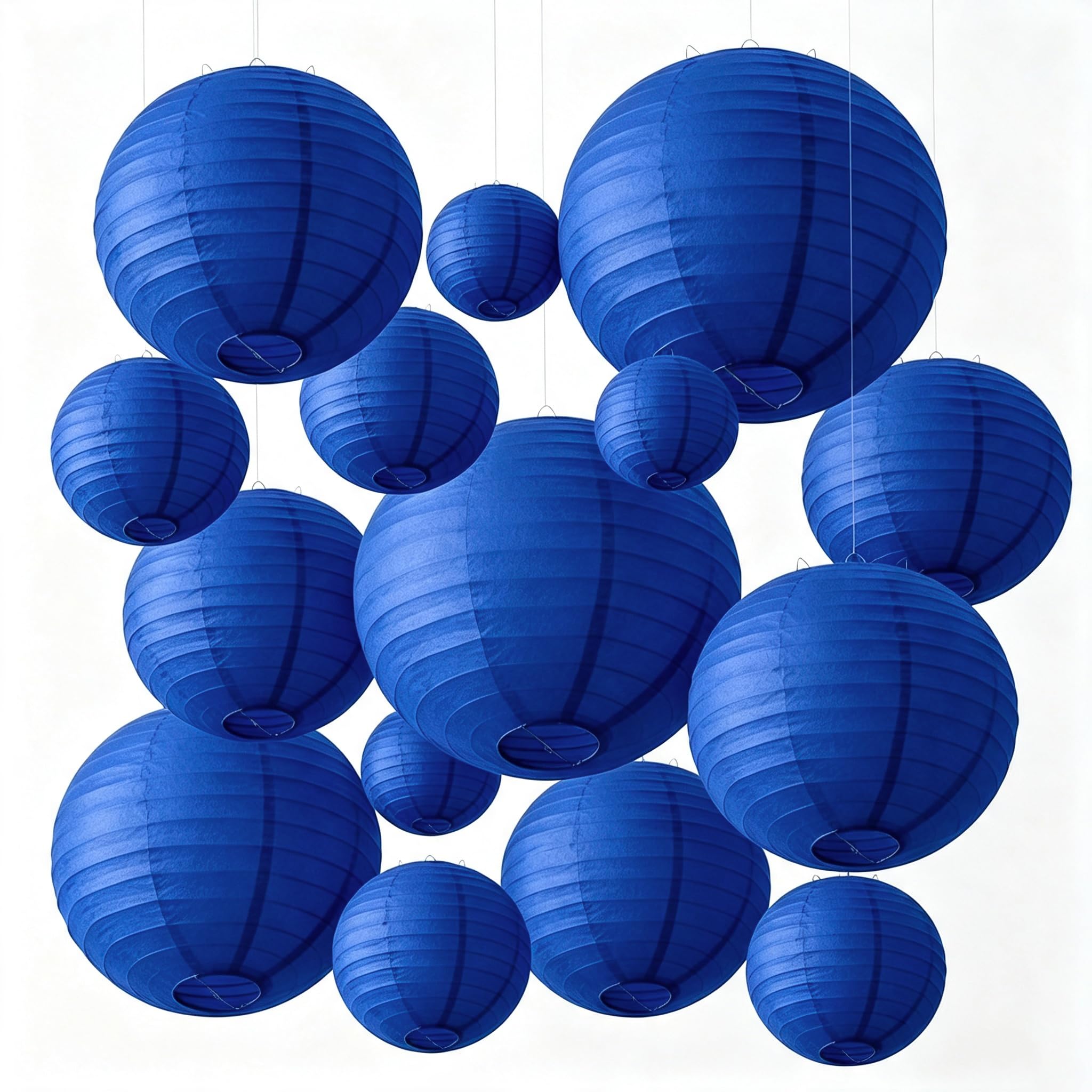 15pcs Navy Blue Paper Lanterns Party Decorations for Birthday Wedding