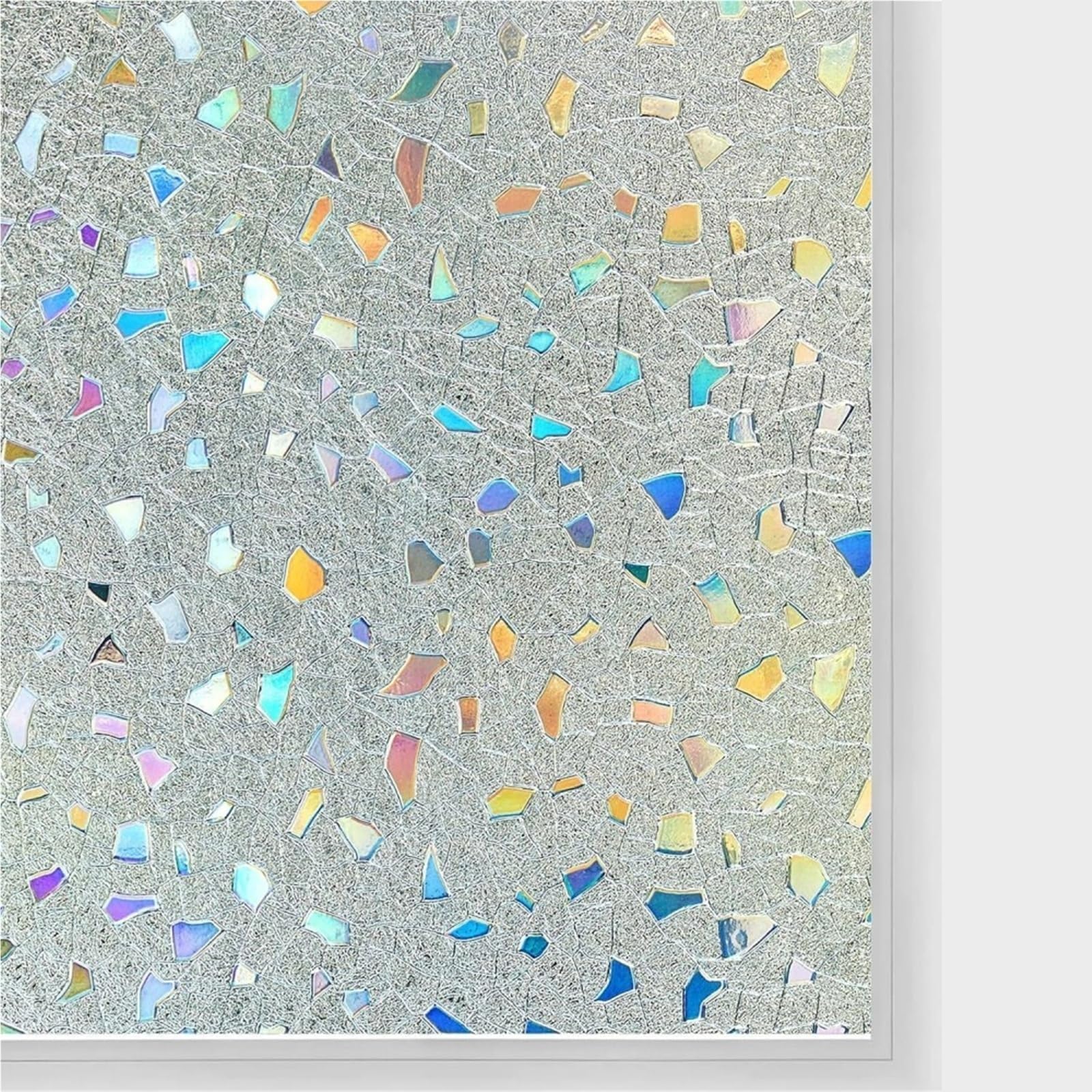 Window Film Privacy 1PCS Stained Glass Window Privacy Film 3D Rainbow Decorative Windows Cling Vinyl Tint for Bathroom Door Covering(90x500cm)