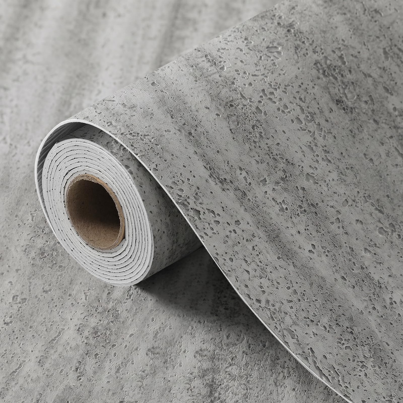 2Roll Grey Concrete Self Adhesive Wallpaper Peel and Stick Wallpaper For Bedroom Living Room, 2.5MM Thick Grey Concrete Contact Paper Vinyl Matte Industrial Cement Wall Stickers Waterproof 40CMx3M — image 1