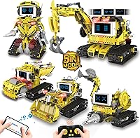 Vista 1 de 5-in-1 Programmable Robot Building Block Set for Kids Age 6 7 8 9 10 11 12-14, with APP or Remote Control & LED Display Screen, STEM Educational