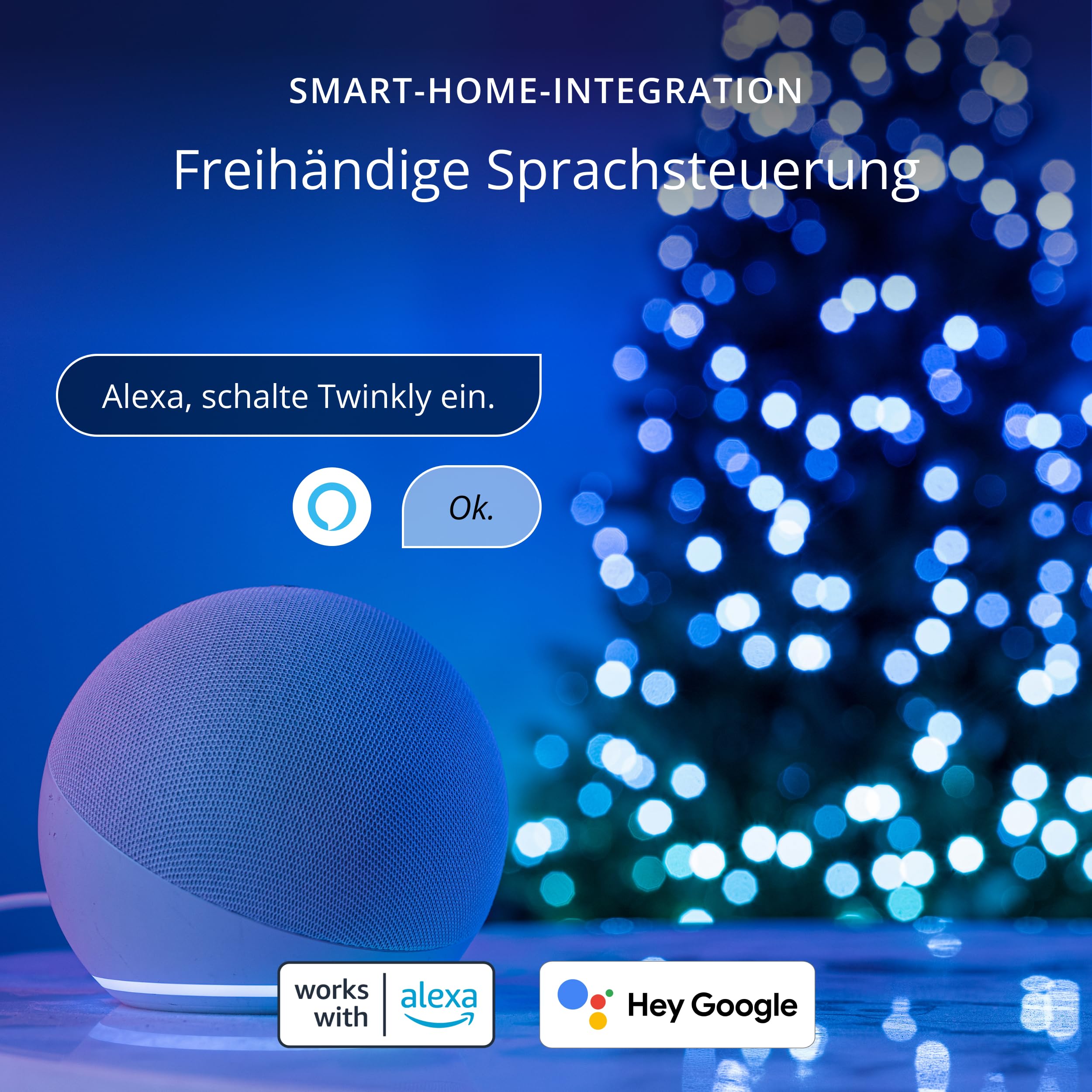 Twinkly Strings HD 700 Smart RGB+W LEDs, 38,5 Meter, Grüne Leitung, Weihnachtsbeleuchtung für Innen- und Außenbereich