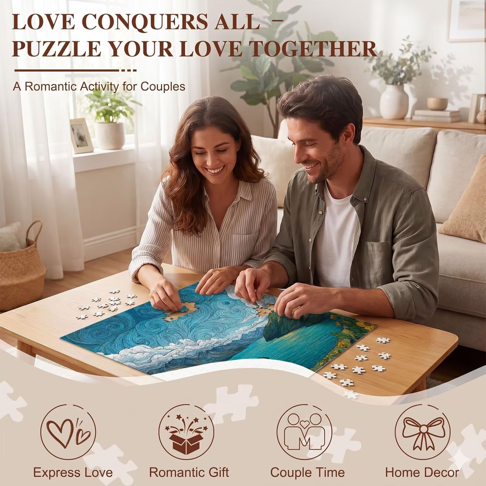 lago paesaggio-3 Puzzle 1000 Pezzi per Adulti, Puzzle in Legno - Collezione Classica con Poster Incluso - Sfida di Concentrazione e Passatempo Antistress, Gioco per Famiglia, 75 x 50 cm f0-299