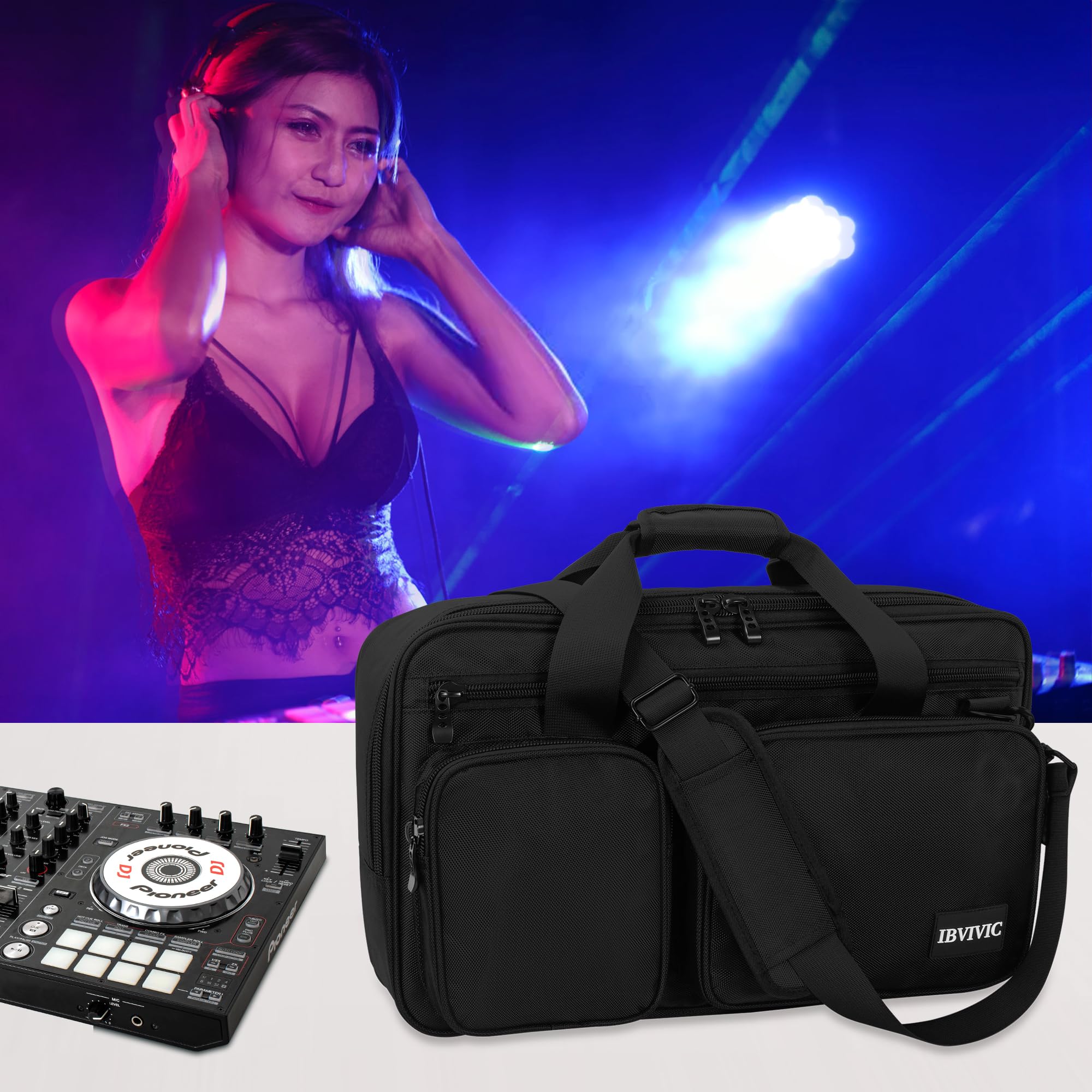 DJ Controller Carry Bag, DJ Controller Case, DJ Protector Bag with Shoulder Straps, Fit for Pioneer DDJ-400, DDJ-SB2, DDJ-SB3 - Image 2