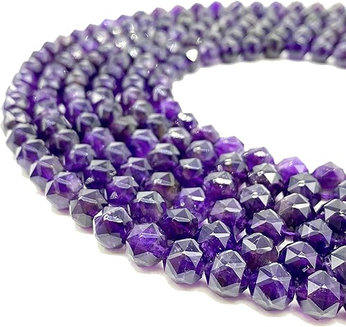 ABCGEMS - Cuentas de amatista africana oscura una revolucionaria técnica de corte de diamante aporta un aspecto de gama alta a un corte tradicional