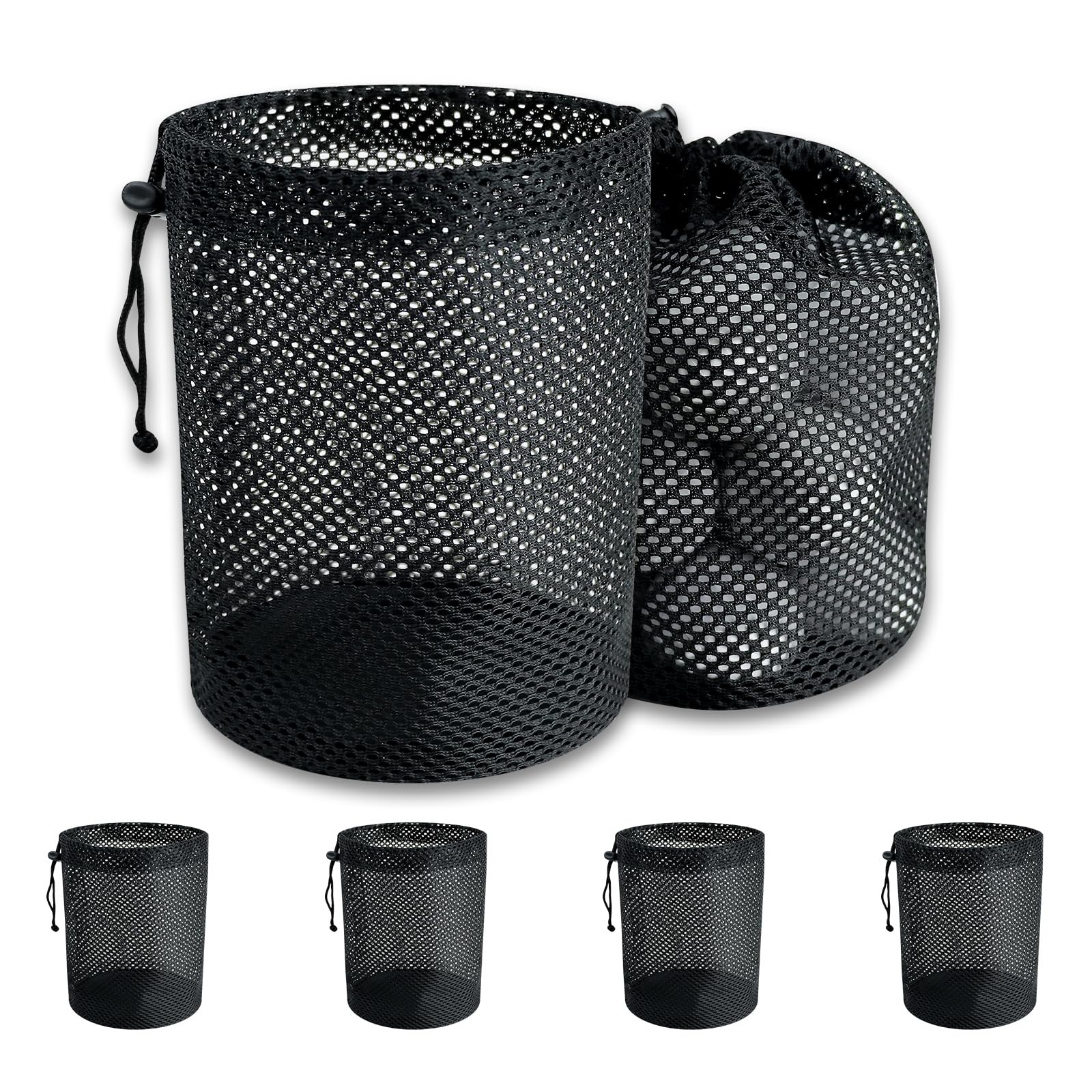 Sac de rangement pour balles de golf - Lot de 6 sacs en maille avec cordon de serrage - Sac de rangement pour équipement de sport, collecte de demi-balles de tennis