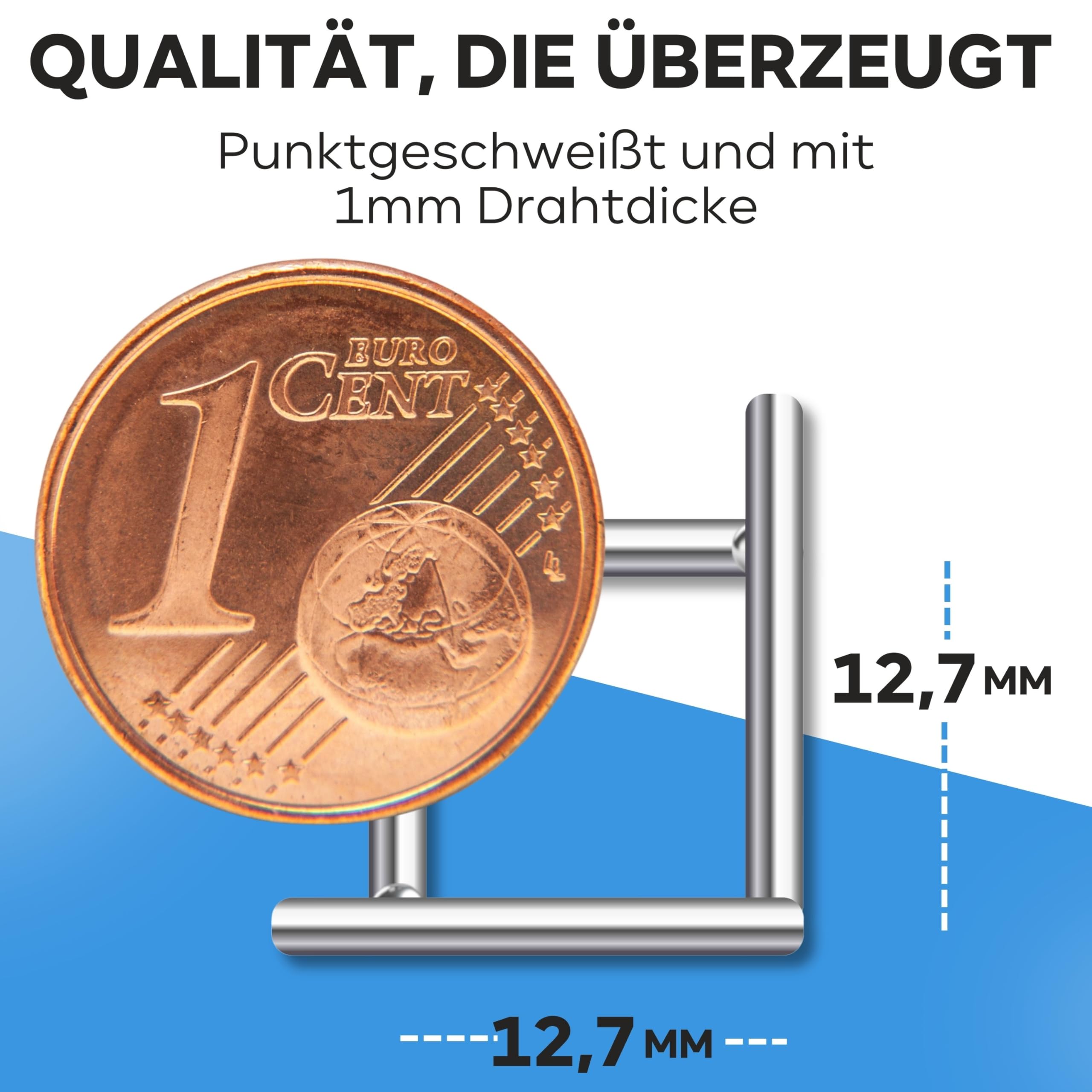 KrapTrap Volierendraht Drahtgitter I verzinkt I 12x12 I stabiler Kaninchendraht I Wühlmausgitter I Kleintierzaun Hasengitter Hühnerdraht (0,5m x 5m)