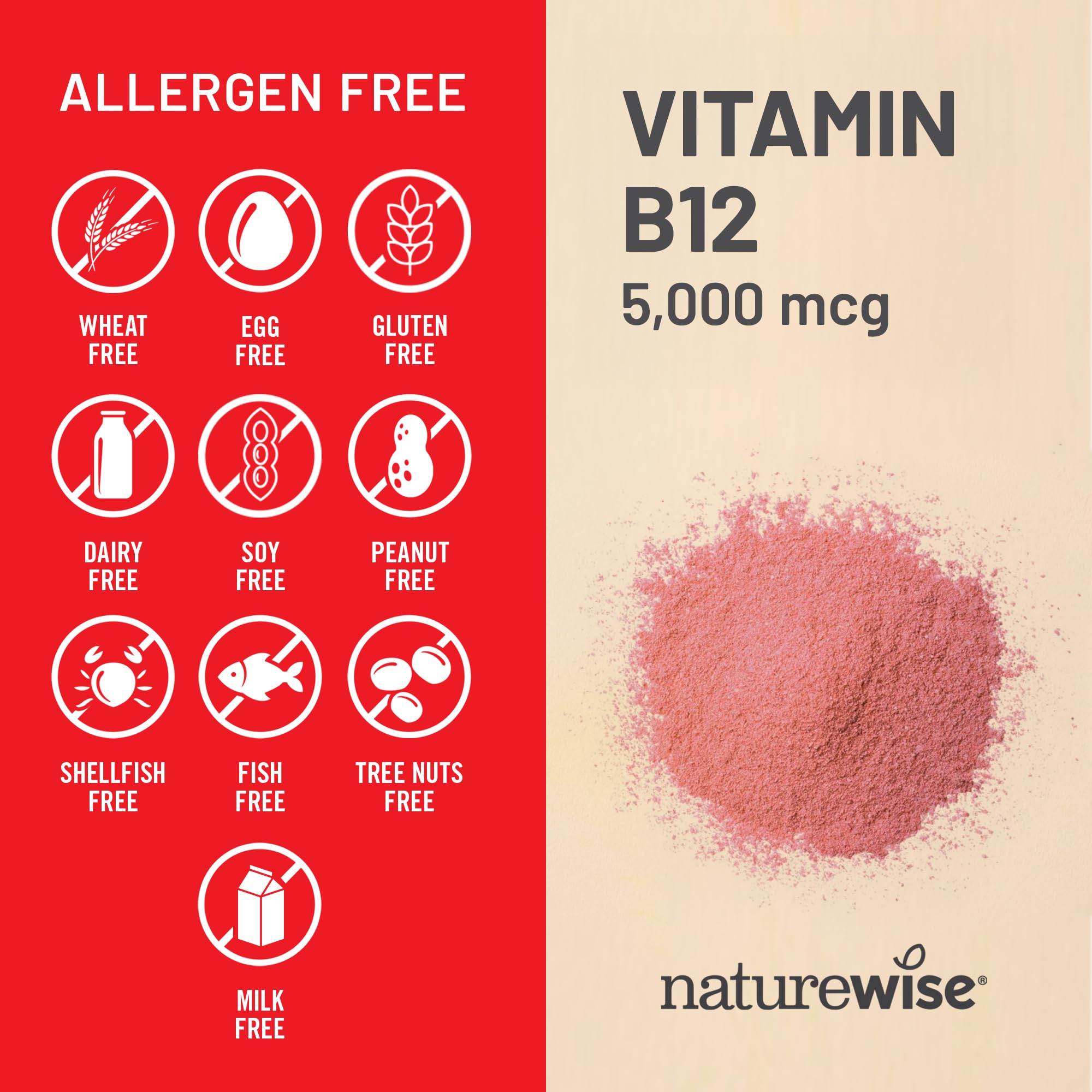 NatureWise Vitamin B12 5000 mcg - Extra Strength - Supplement for Supporting Energy Levels, Mental Clarity, Nervous System Health - Easy-to-Swallow, Soy and Gluten-Free, Non-GMO - 60 Softgels — Amazon image 7