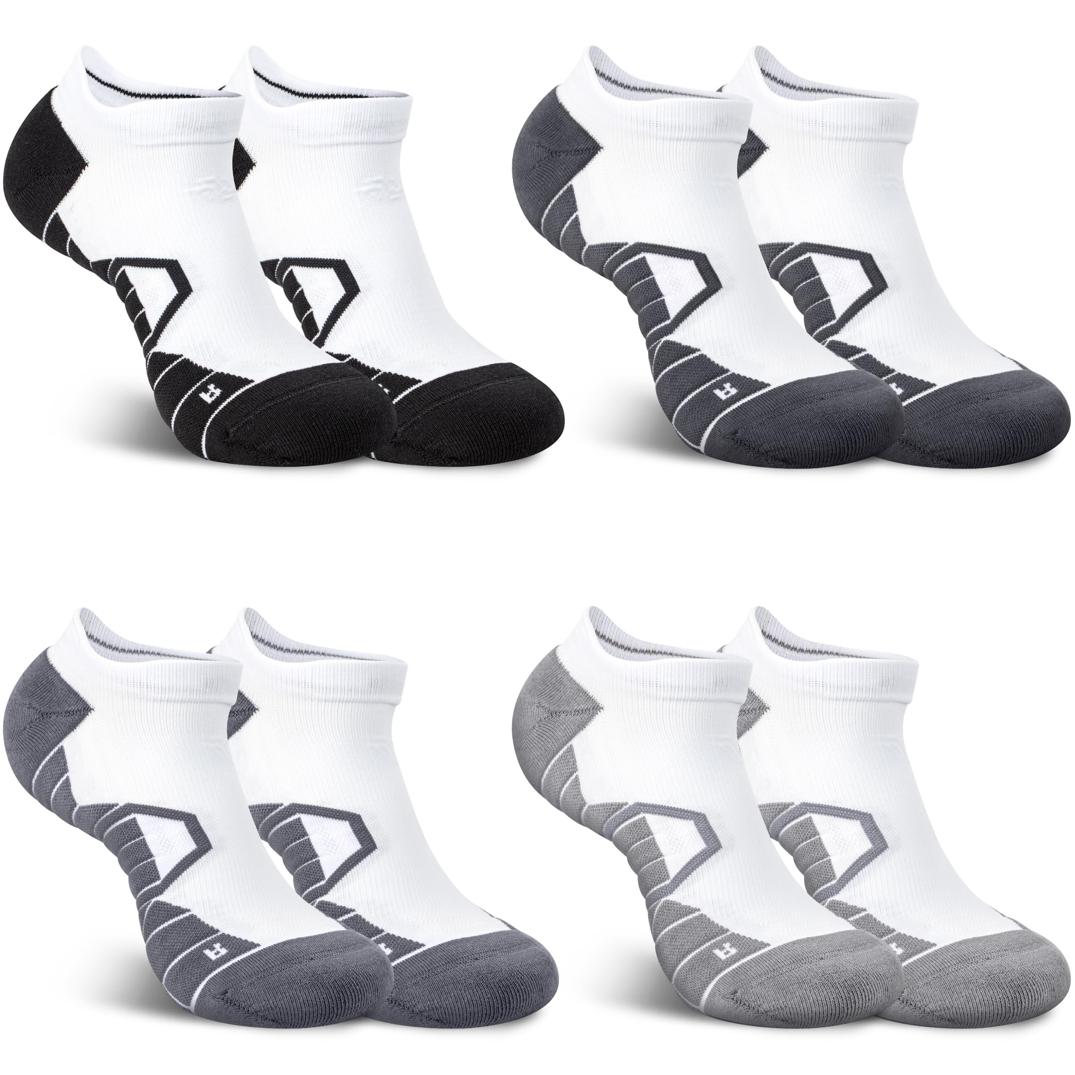 Hylaea Athletic Running Socks Cushion Padded Moisture Wicking Low Cut
