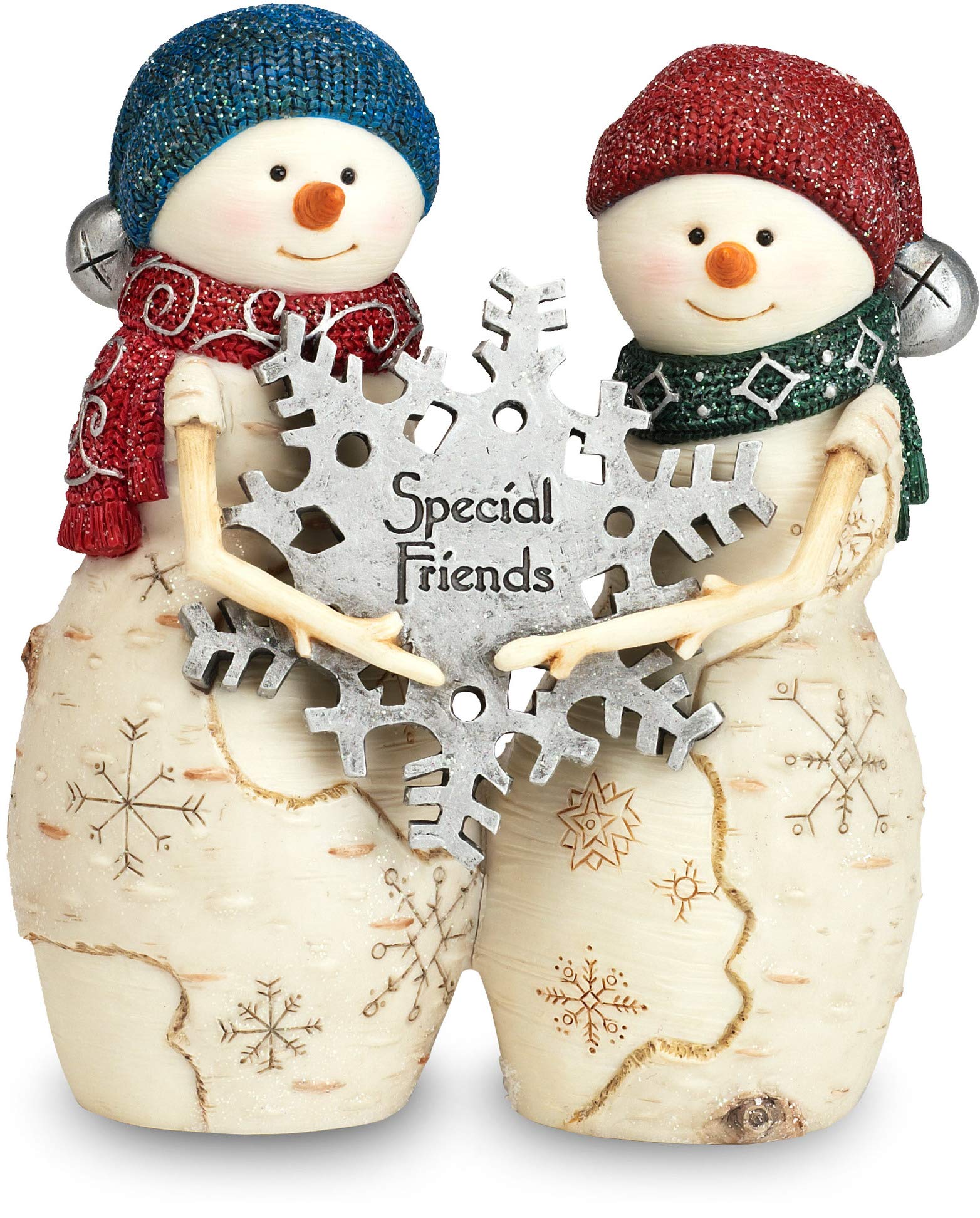 Birchhearts Snowman Pair, Reads Special Friends by Pavilion Gift Company, 4.5-Inch