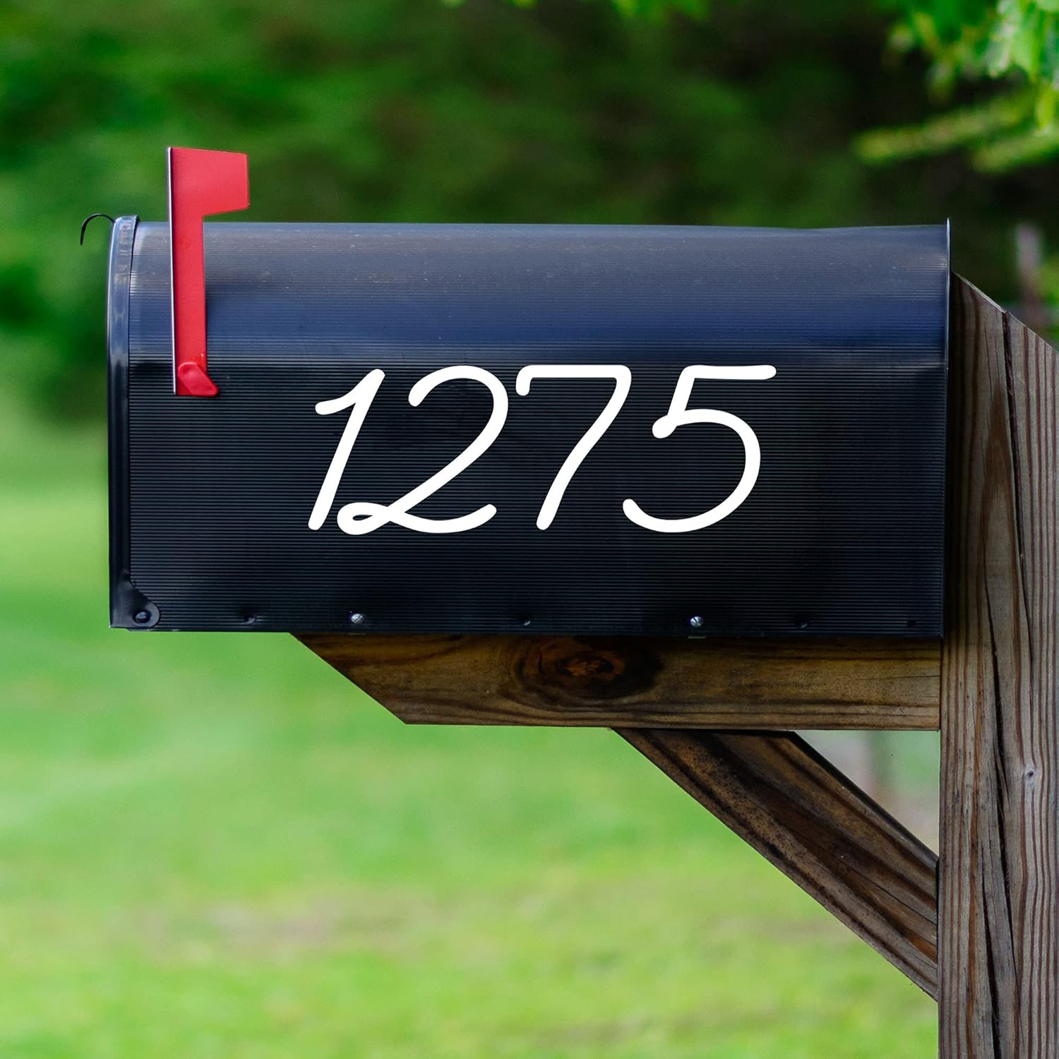 VWAQ Custom Mailbox Vinyl Numbers Personalized Mailbox Stickers - CMB13 (White)