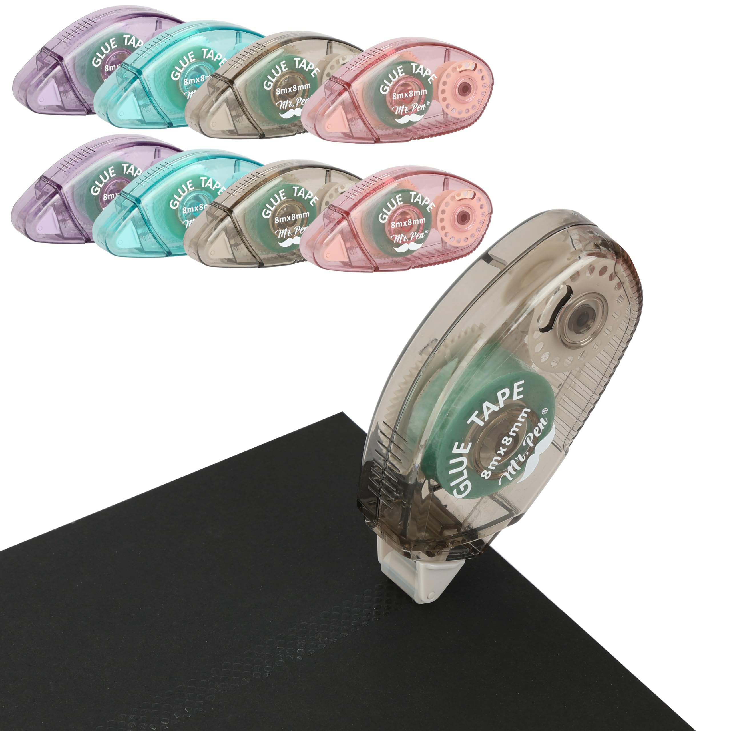 Mr. Pen - Nastro biadesivo per scrapbooking, confezione da 8, colorato, dispenser di nastro adesivo per scrapbooking