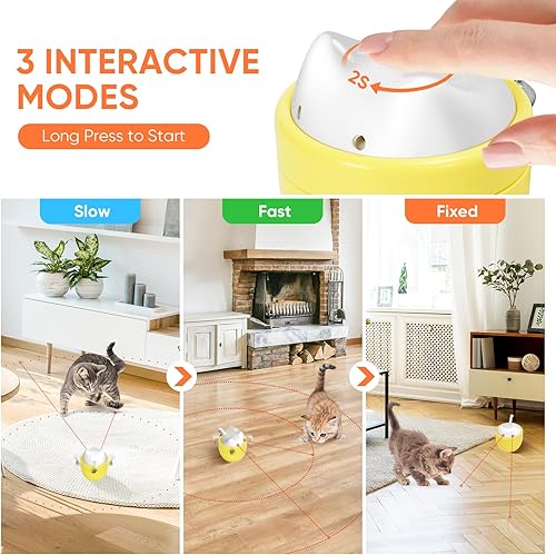 Miniatura 3 de Juguete láser para gatos, automático de doble punto láser, juguetes interactivos de enriquecimiento para gatos de interior, 3 modos, Lazer para